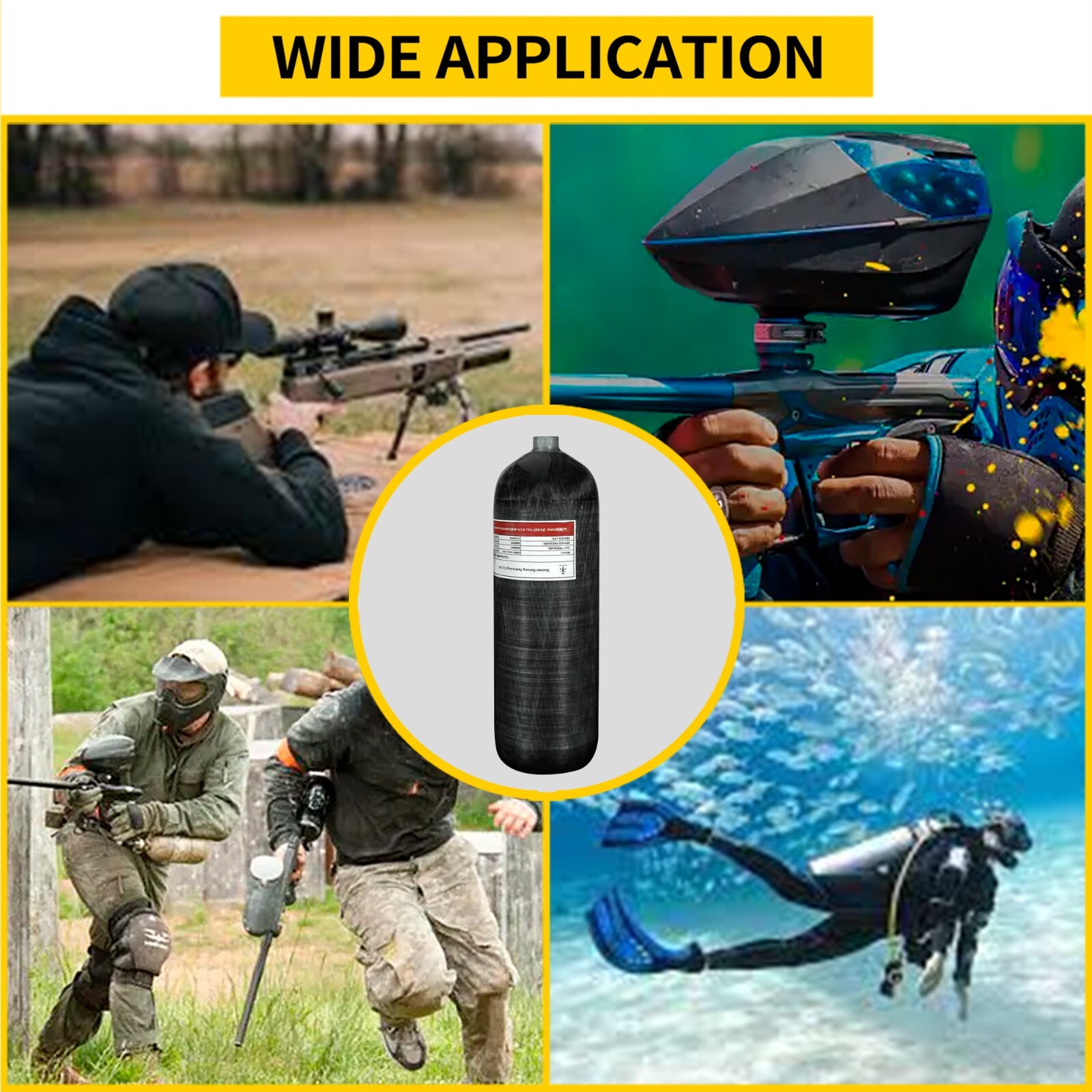 TUXING 4500psi Carbon Fiber Tank 6.8L Pcp Paintball Filling Station for Diving