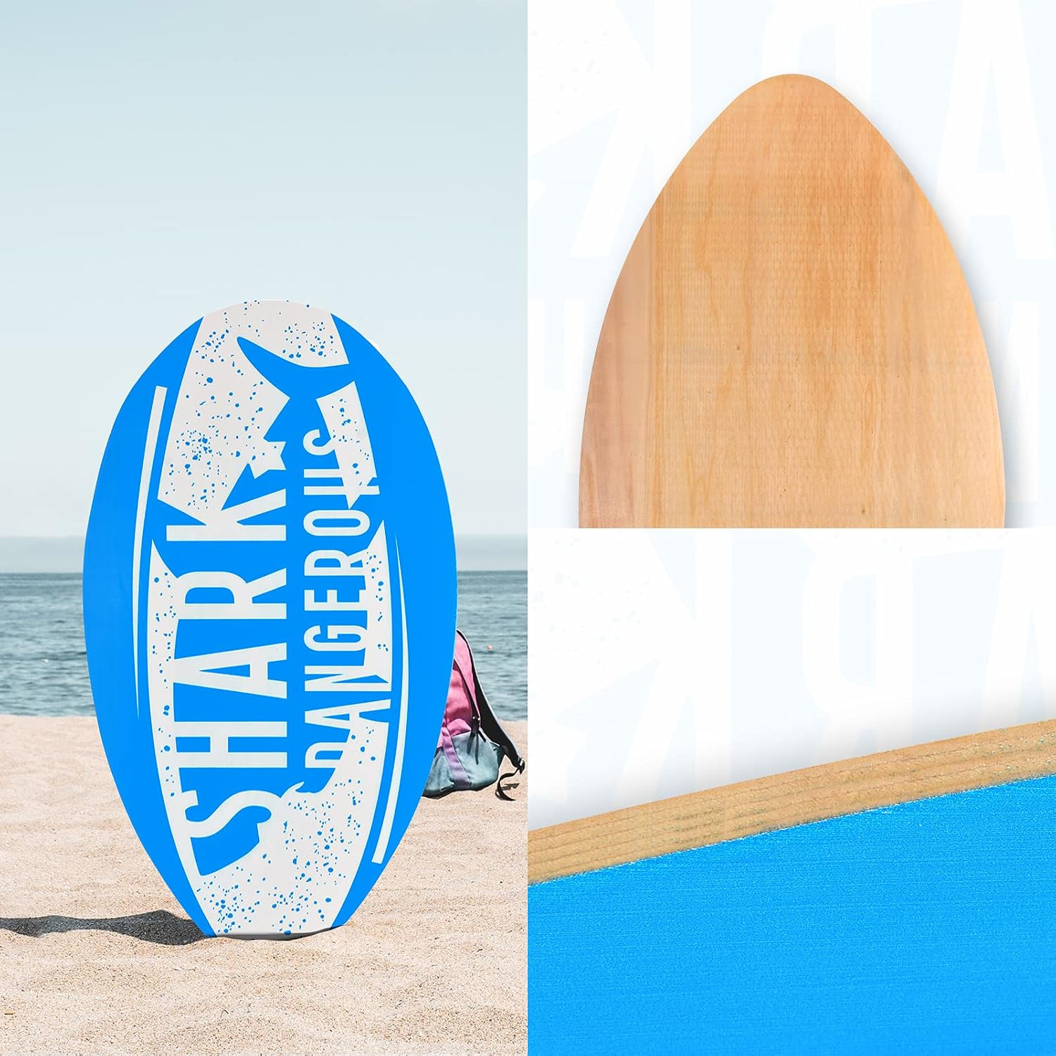 35 Inch Skimboard with High Gloss Coat Wood Skim Board for Beginners,Kids, Teena