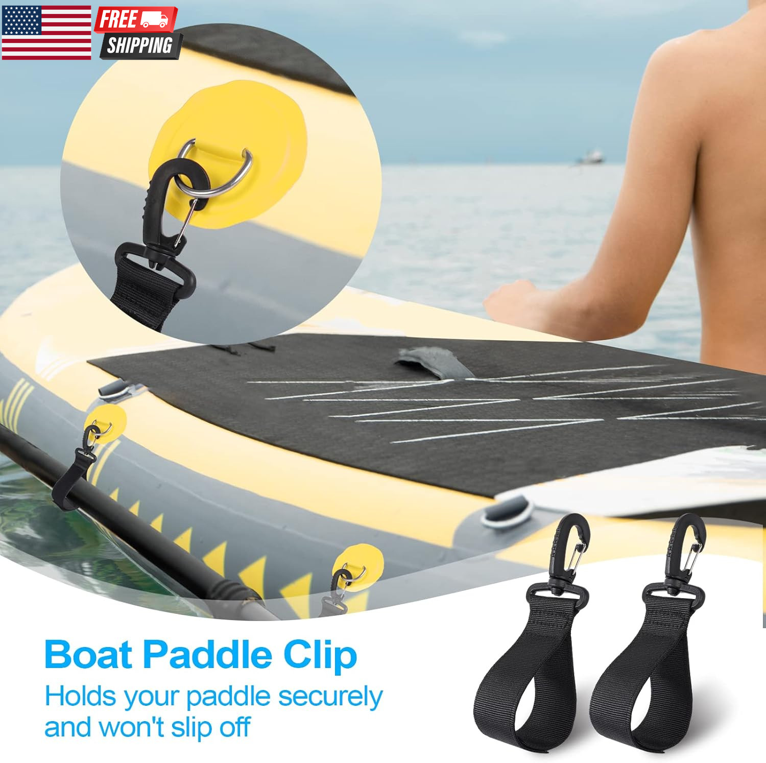 Upgraded Kayak Paddle Holder, Board Accessories, Inflatable Boat Storage, Set of