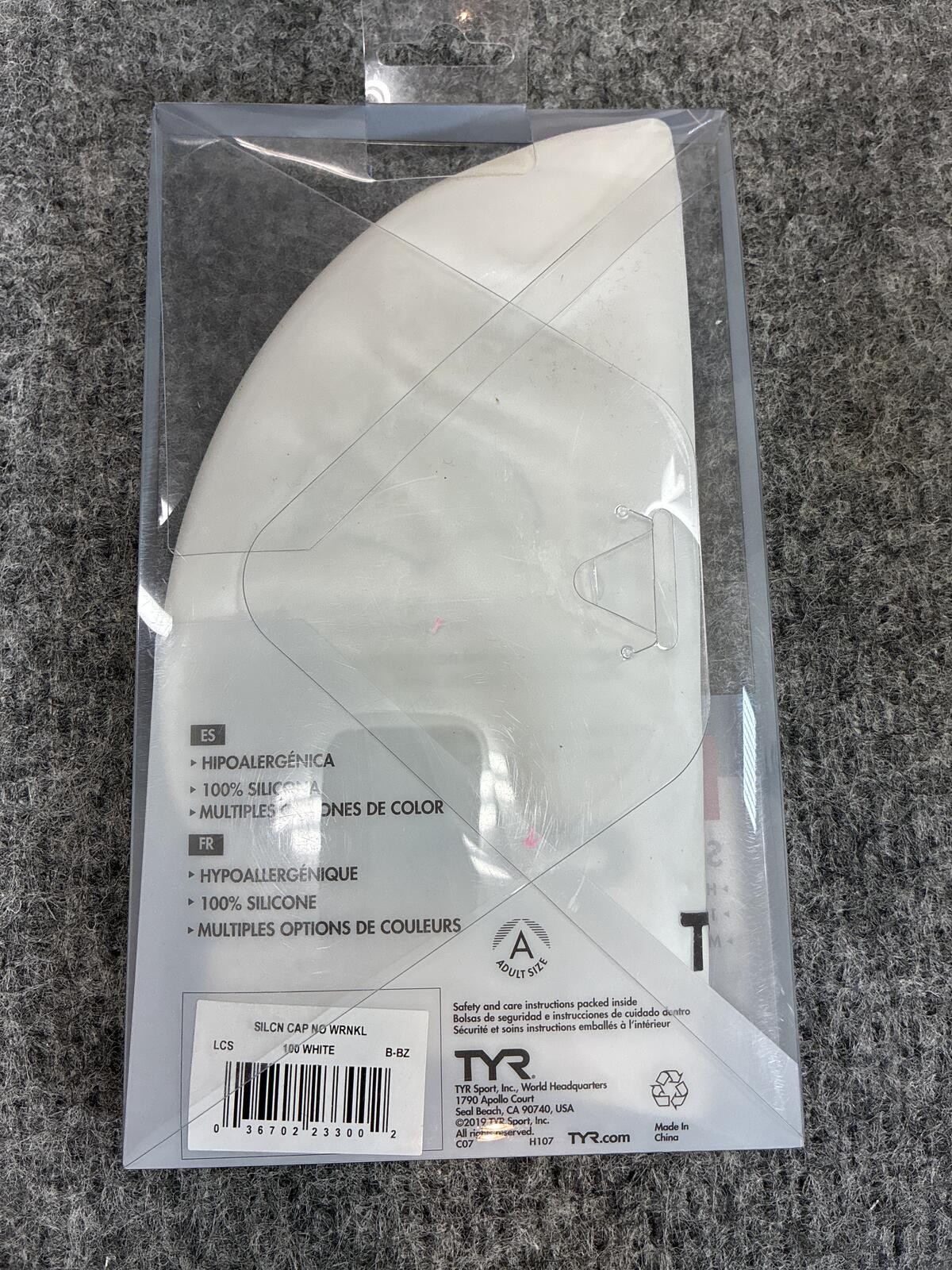 TYR Silicone Swim Cap White 100% Silicone Hypoallergenic