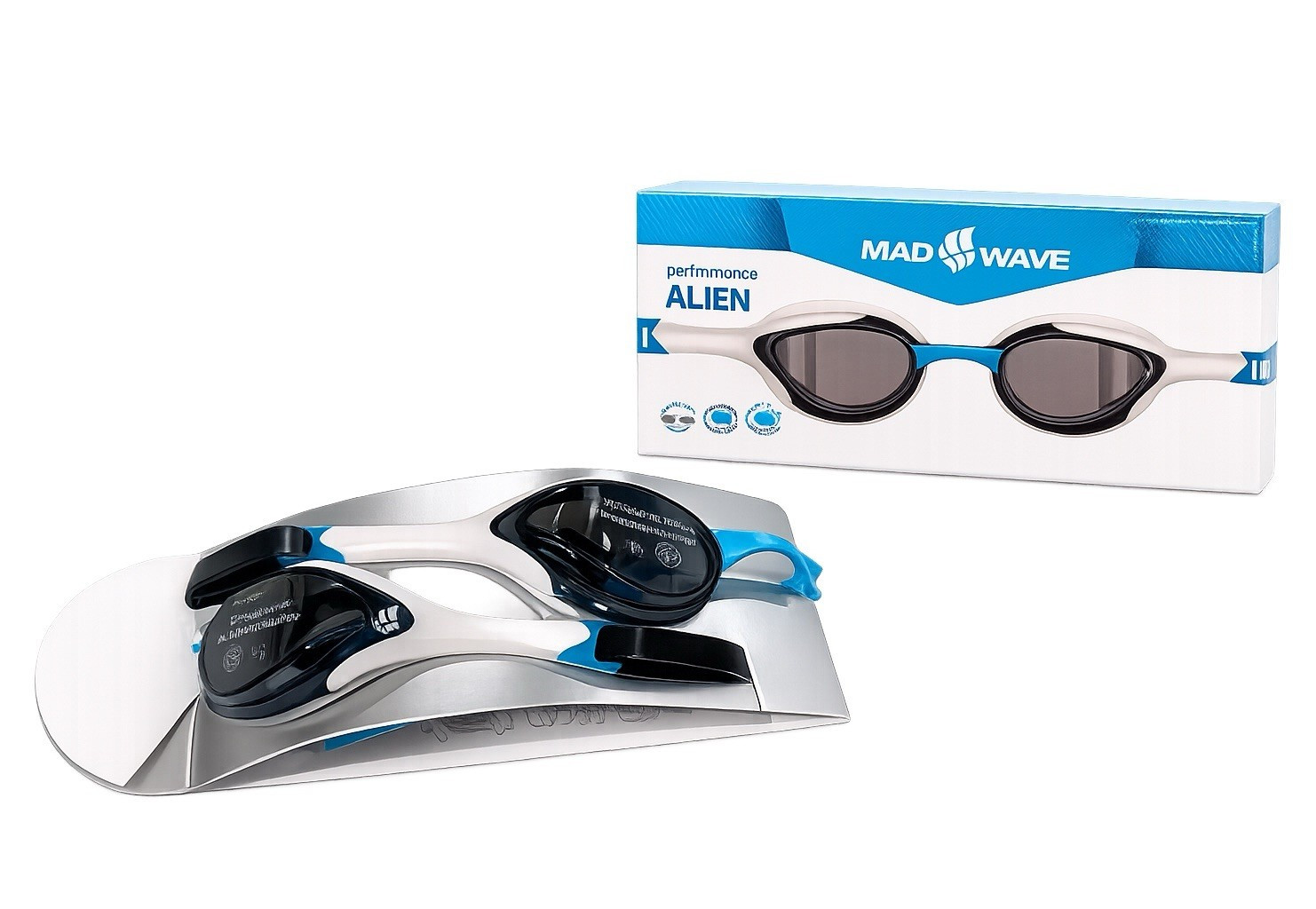 Mad Wave ALIEN Performance Swimming Goggles for Training & Pool Swimming