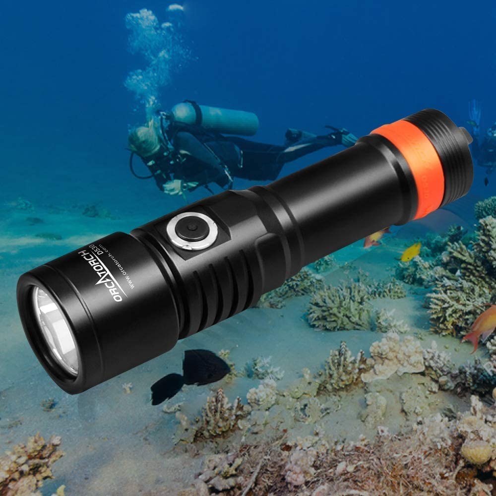 ORCATORCH D530 Scuba Dive Light, 1300 Lumens, 8 Degrees Narrow Beam Angle,
