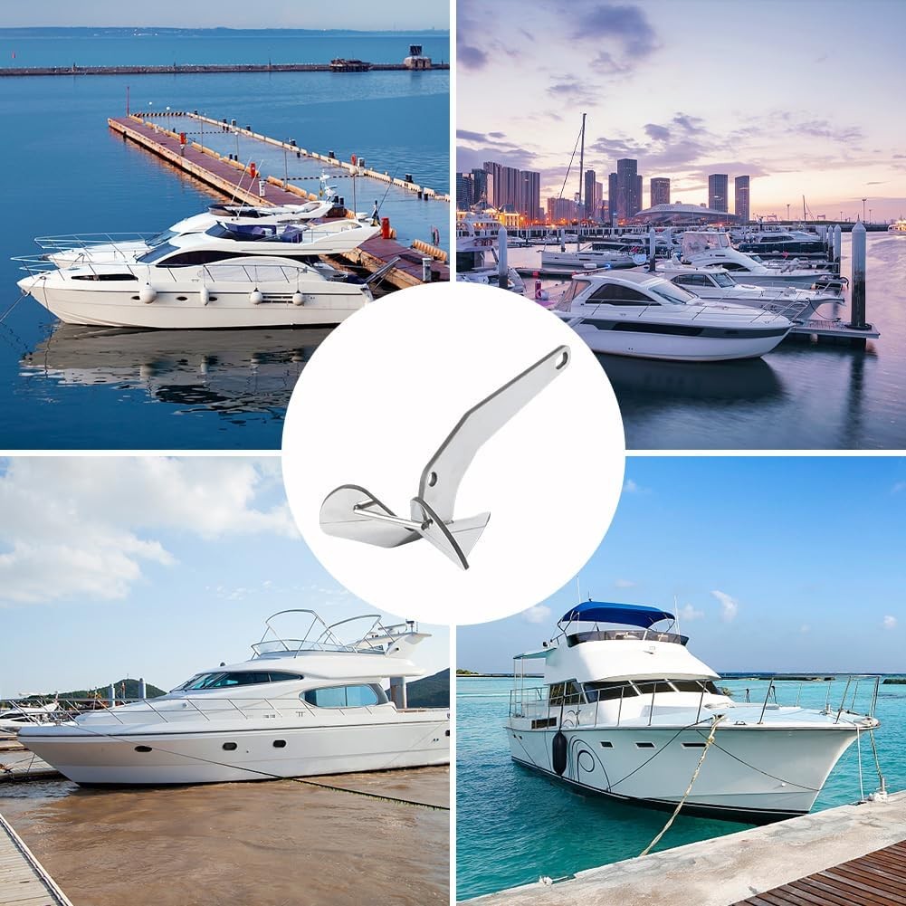 Upgraded Boat Anchor, 316 Stainless Steel Delta-Style Anchor, Heavy Duty Tria…
