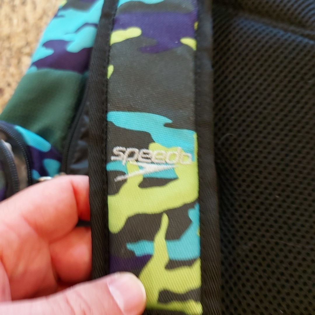 Speedo Teamster 35L Swim Backpack Aqua Lime Camo Swimming Water Pool Sports Bag