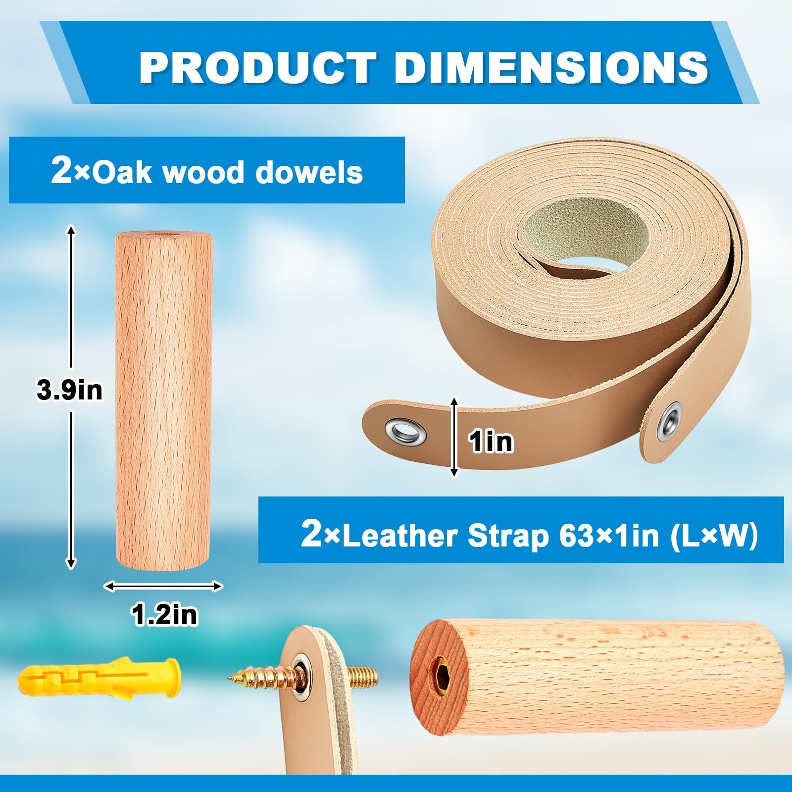 Vercraft 2 Pcs Surf Board Wall Mount Leather Surf Board Rack Sustainable Snow…