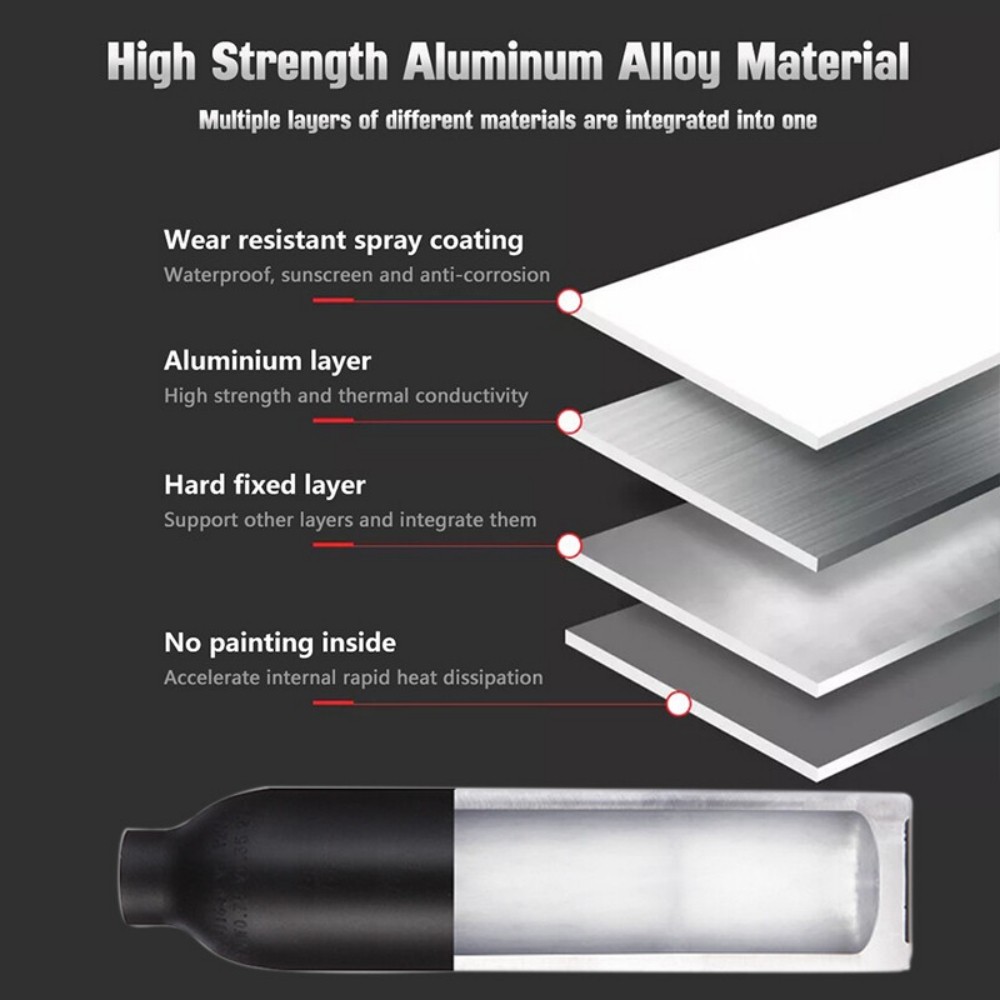M18*1.5 HPA Aluminium Tank to store Compressed Air High Pressure 4500psi US