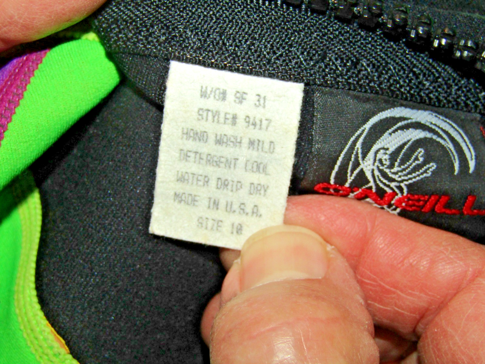 O’Neill Vintage 9417 Womens Wetsuit Size 10 Made in U.S.A. 3/2 mm