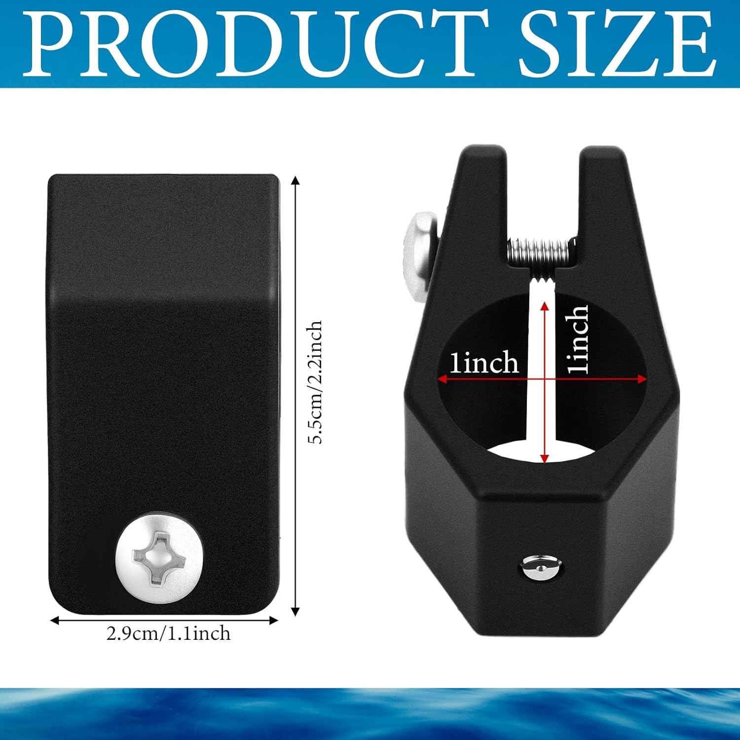 6 Pack 1 Inch Black Nylon Bimini Top Jaw Slides Boat Rail Mount Fitting
