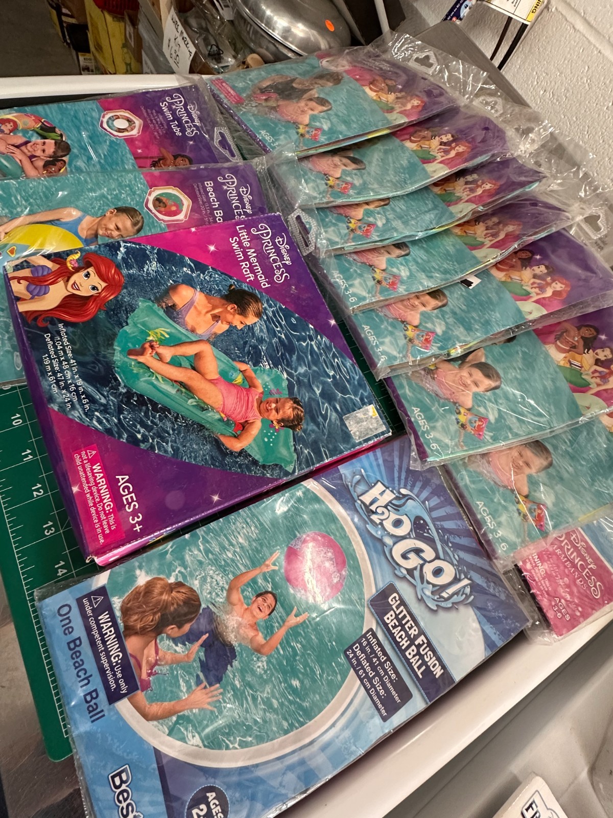 12-PACK Disney Princess Inflatable Arm Bands Swim Floaties Pool Kids Raft 3-6