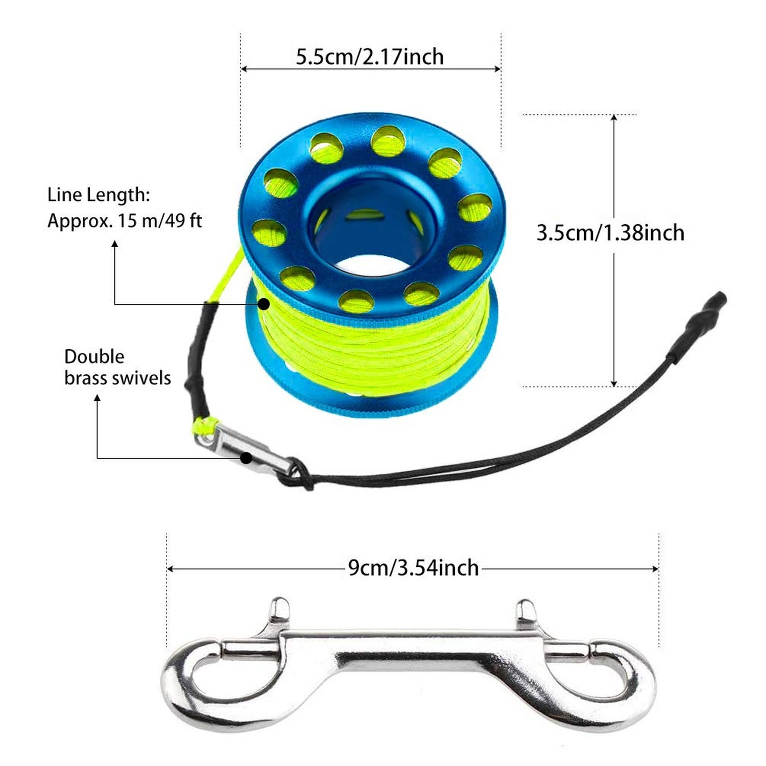 4ft Yellow Scuba Diving SMB, Open Bottom Surface Marker Buoy with Safety Saus…