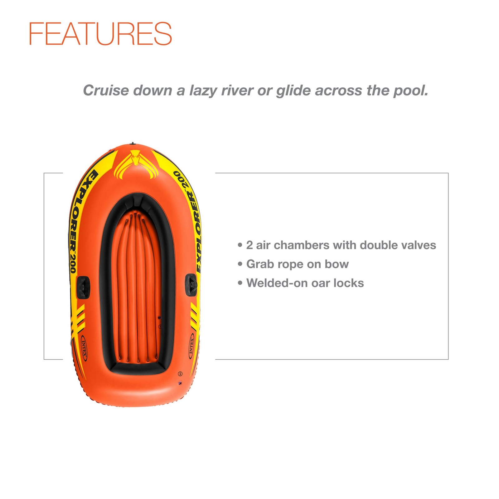 Explorer Inflatable Boat Series: Dual Air Chambers – Welded Oar Locks – Grab Han