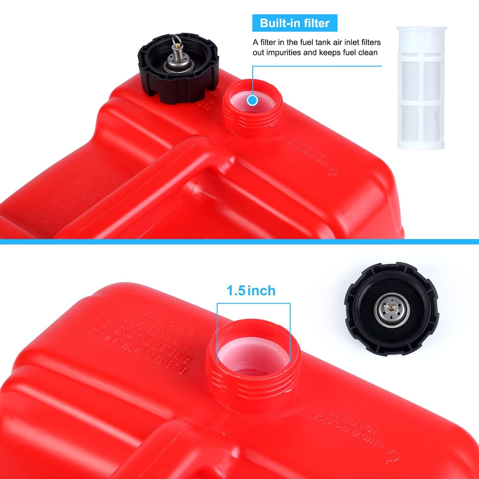 3 Gallon Portable Marine Tank with 9.8ft Hose-12L Marine Boat Transfer Tank, …