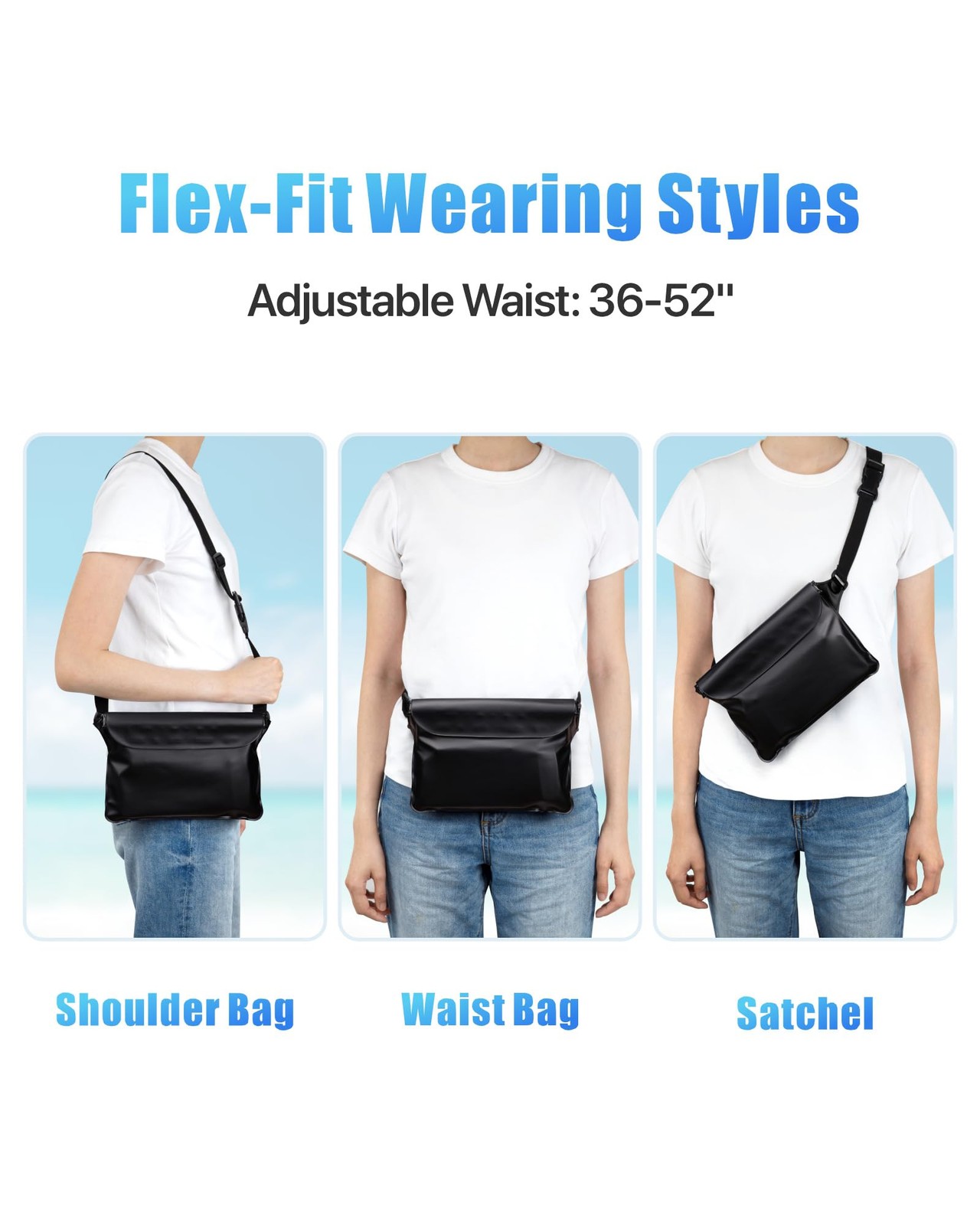 F-color Waterproof Fanny Pack – Cruise Essentials 2026 – Small, 1 Pack,Black