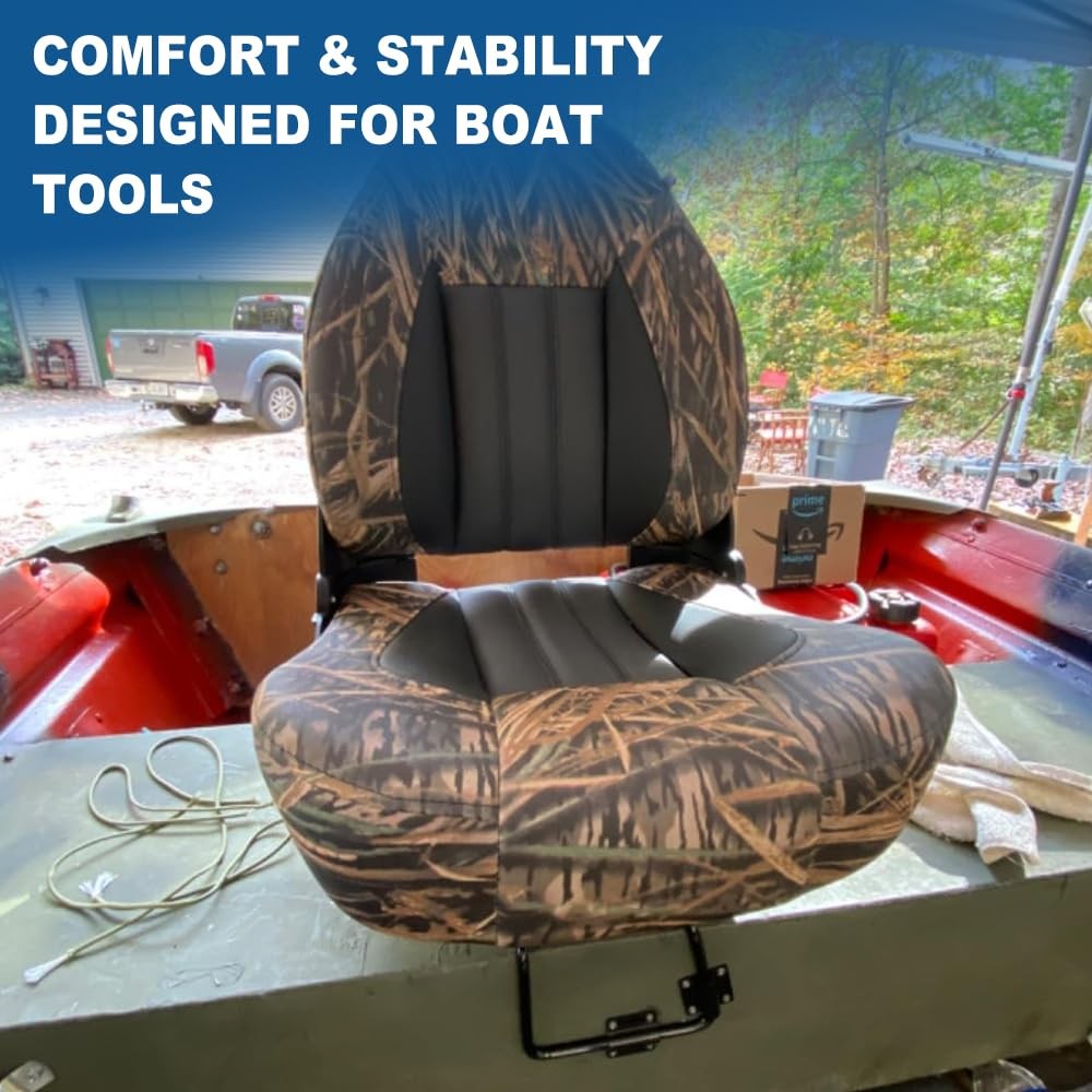 Clamp-On Boat Seat Mount with Swivel Heavy Duty Base for Jon Boats Aluminum