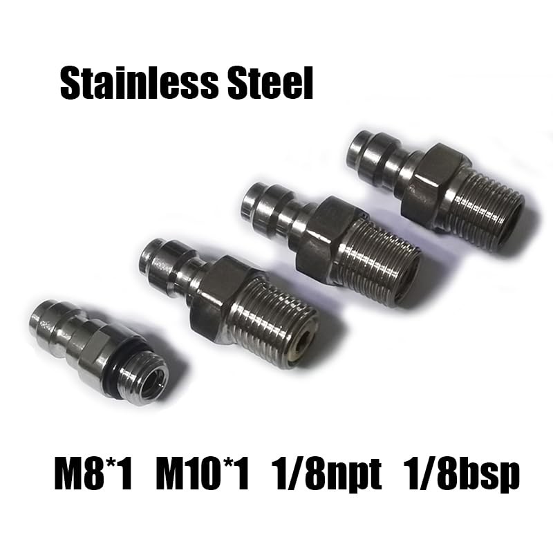 Aopkeo 8mm Fill Nipple Male Quick Disconnect Valve with One Way Foster Stainl…