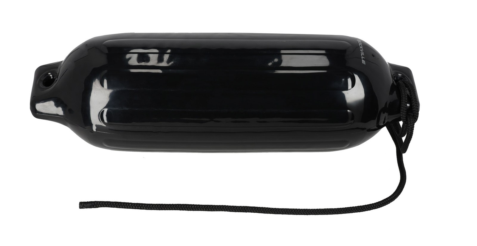 (2) Rockville FEN185-BLACK 8.5″ x 27″ Boat Fenders + 10 Foot Line Marine Bumpers