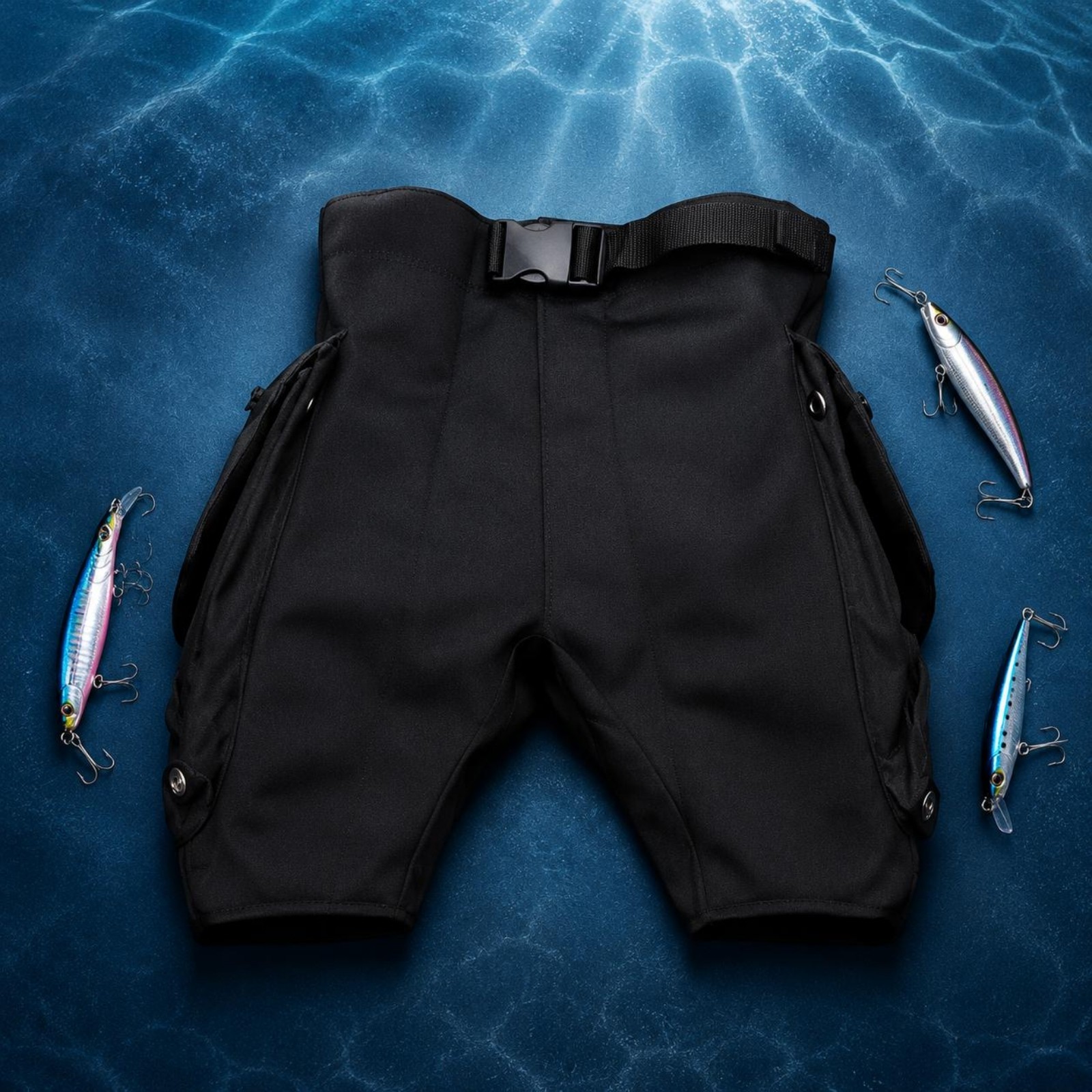 Spearfishing Storage Shorts Stretch Storage Dive Shorts Hook-and-Loop