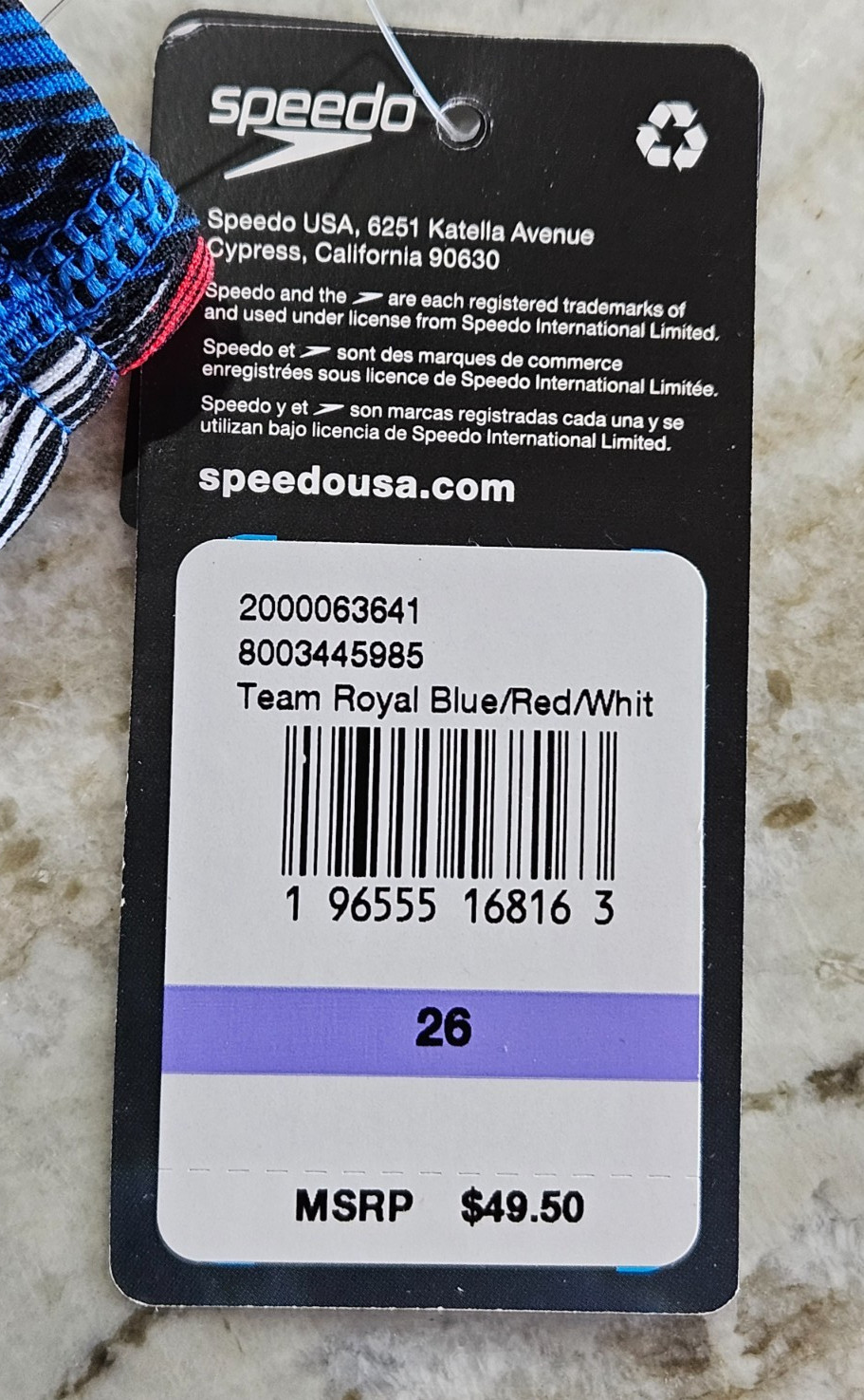 Speedo Competitive Endurance+ Red, White, Blue Swim Brief – Size 26 – FREE SHIP