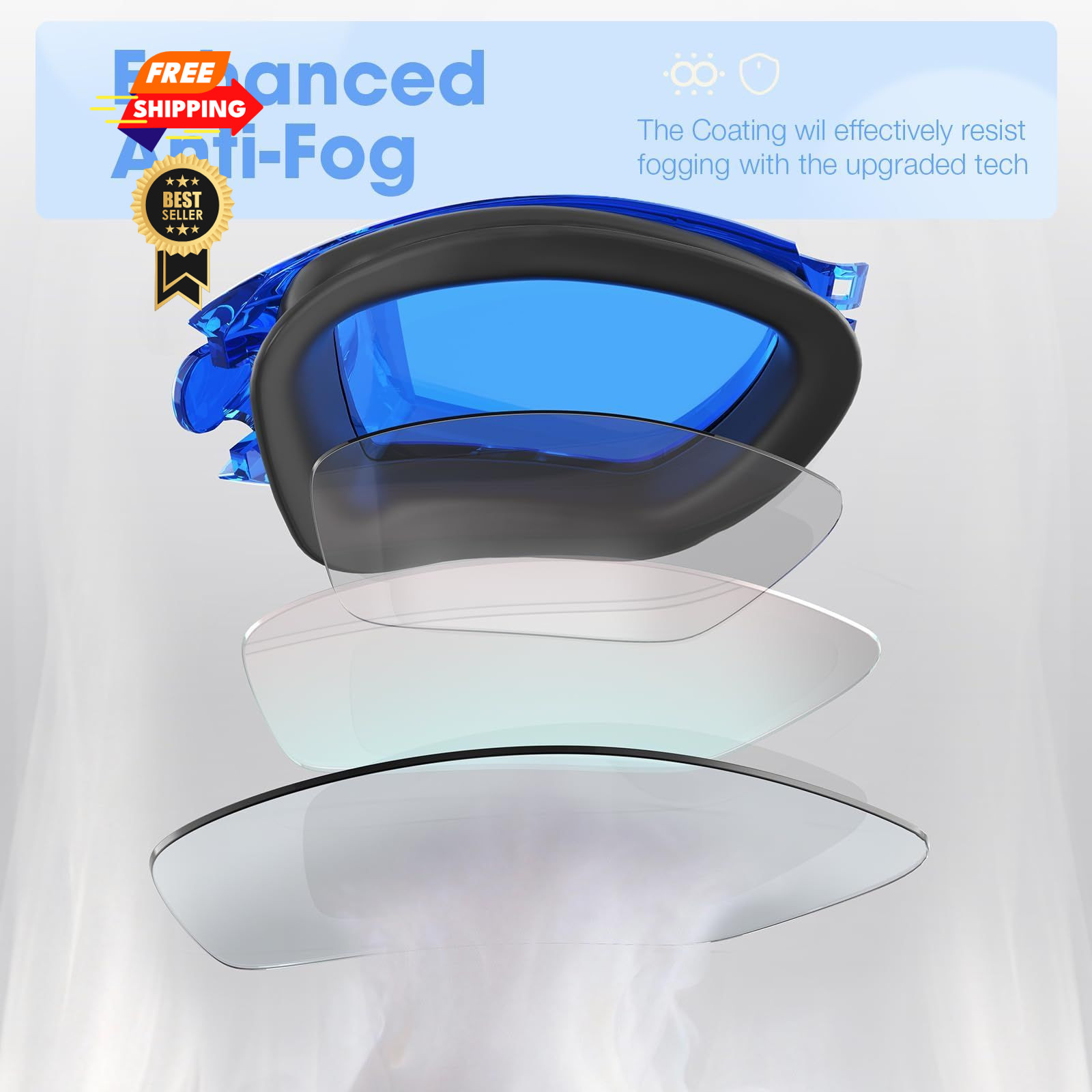 MAMBAOUT Swim Goggles, 2 Small, 2. Dark Blue Clear Lens+silver Mirror Lens