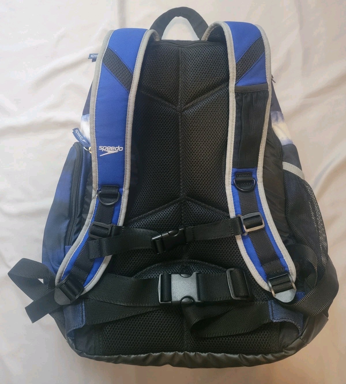 Speedo Teamster 35L Swim Gear Backpack w/ Dirt Bag Blue Purple Wet Swimming Pool