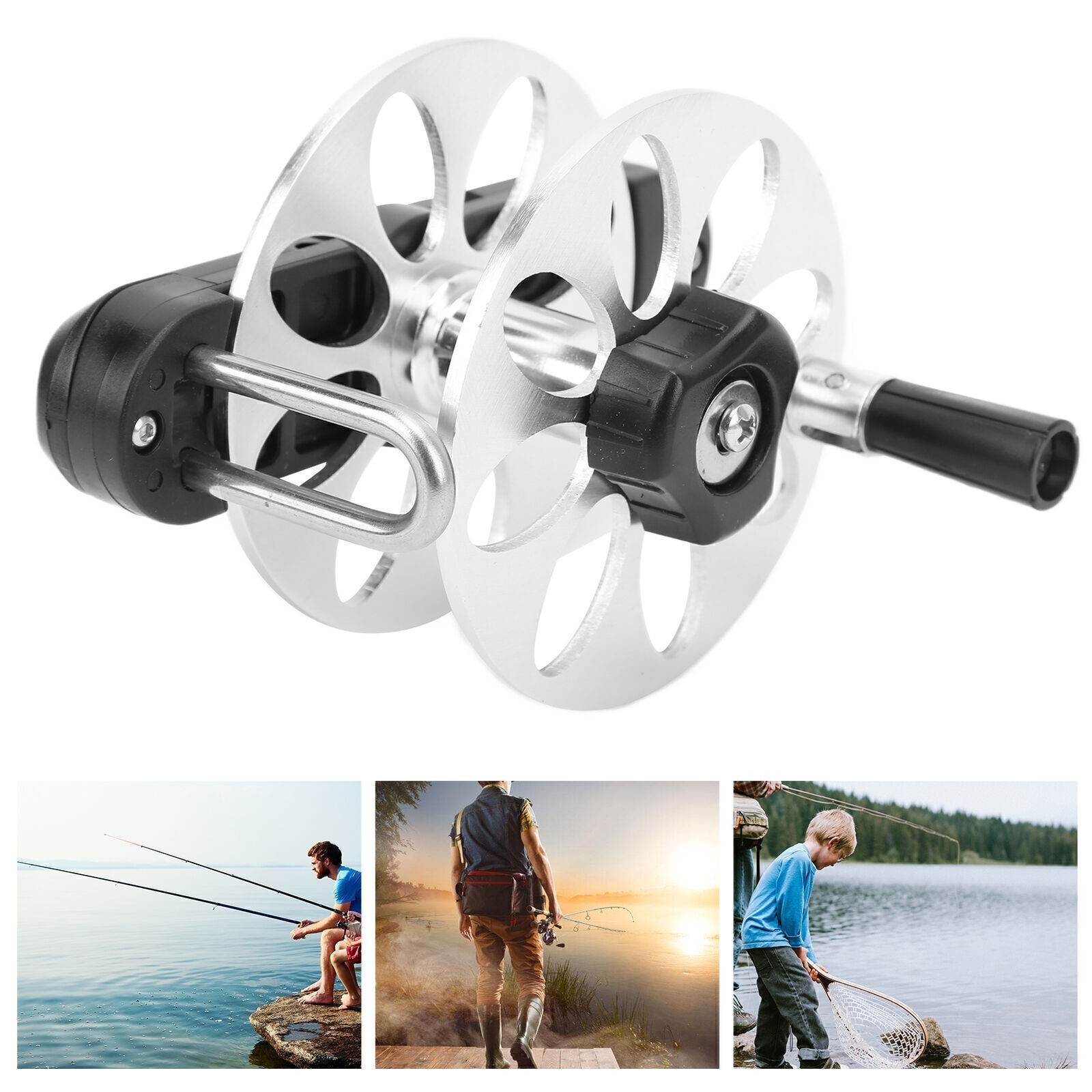 Durable Speargun Reel Aluminum Alloy Tightening Knob Fishing Reel Foldable