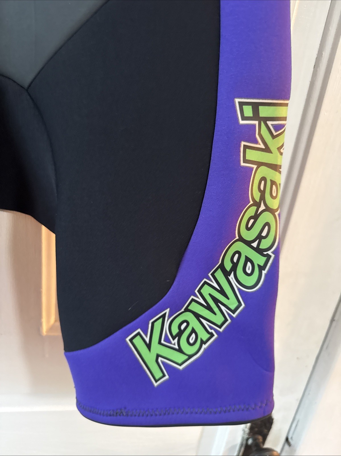 Vintage 90s Kawasaki Jet Ski Wetsuit Purple Green Neon Water Ski