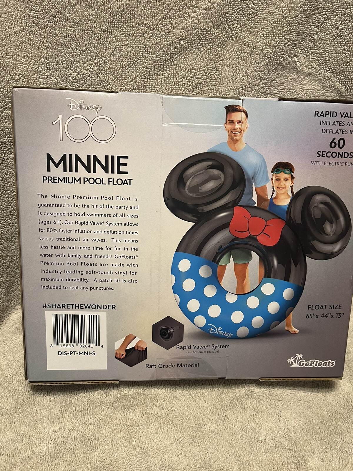 Disney Minnie Mouse Swimming Pool Float Premium 44 in 300lbs Huge 65inX44X13 NIB