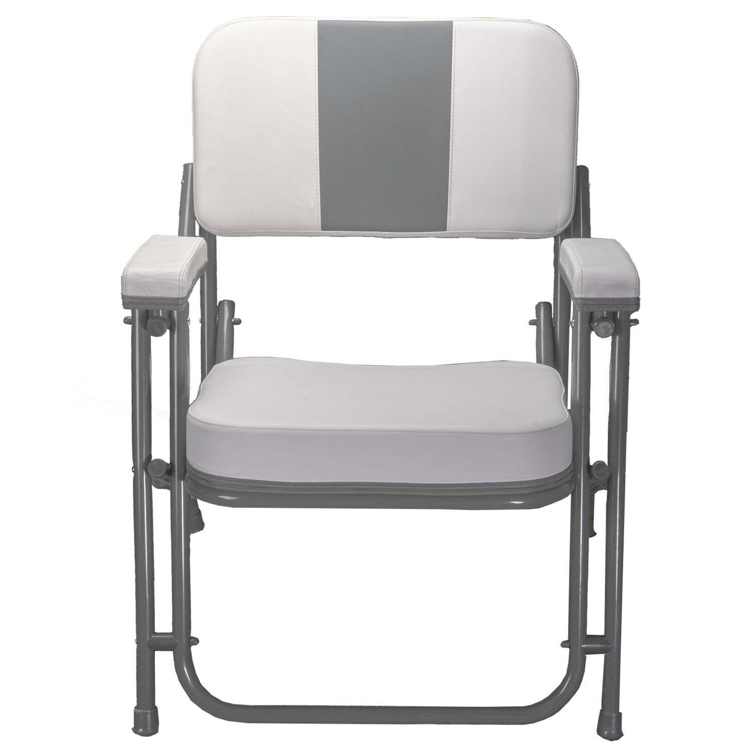 Pactrade Marine White Folding Deck Chair UV Resistant Vinyl 1″ Anodized Aluminum