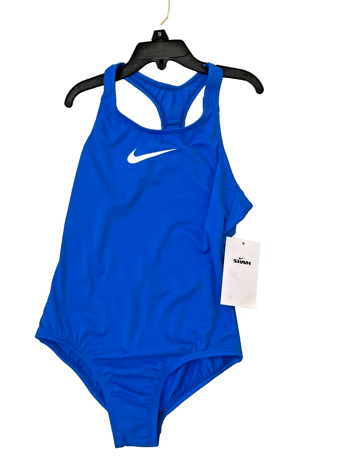 Nike Swim Girl’s Solid Racerback Swimsuit (S-M-L) NESSB711-458 Photo Blue
