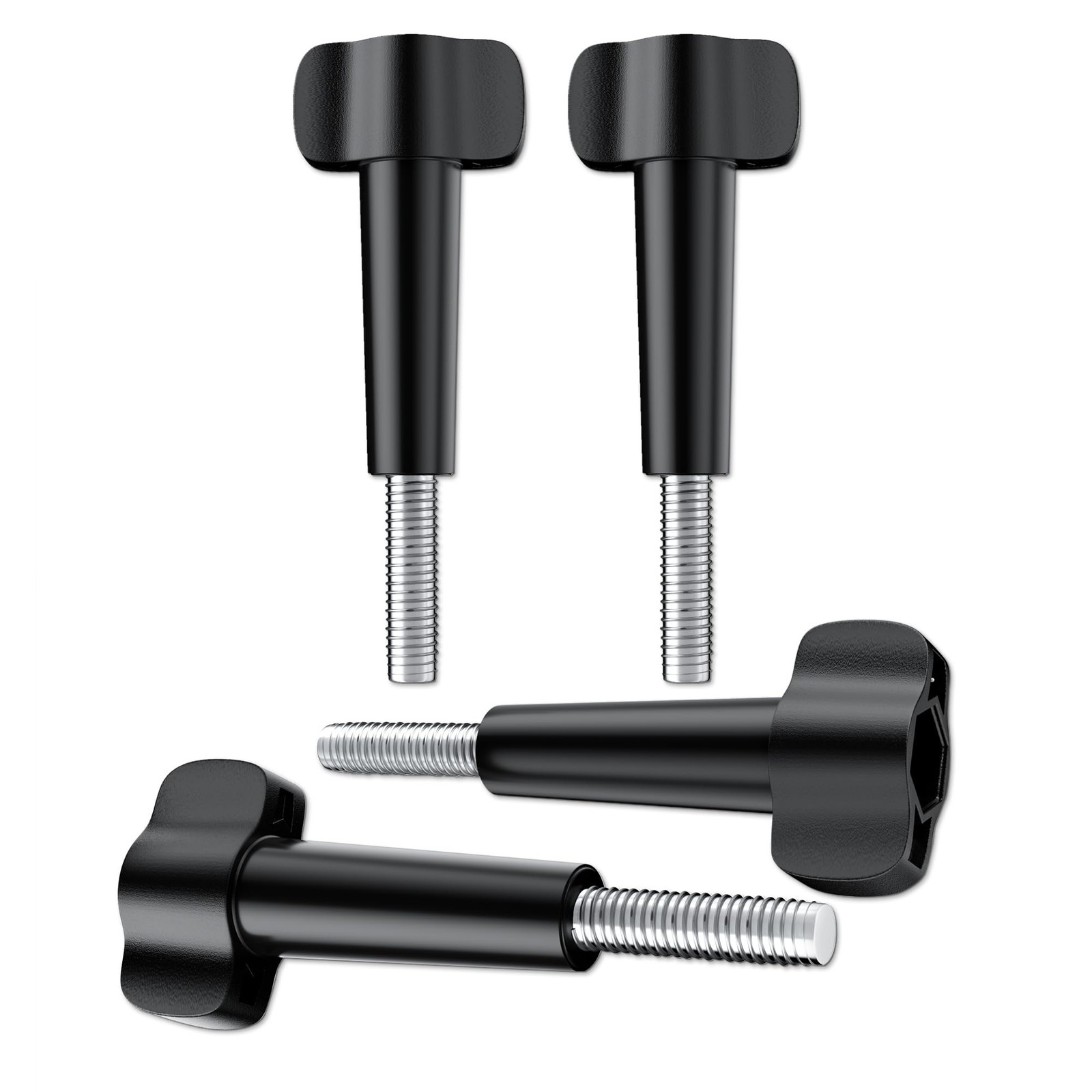 4 Pack Thumbscrew Compatible with GoPro Standard 1/4-20 Thread Black Screws