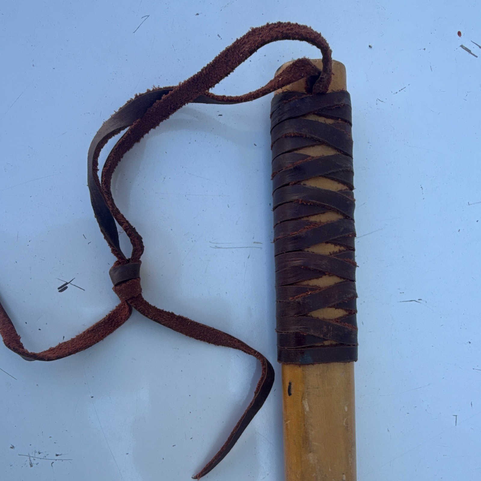 Indian Head Always Demand Wooden Canoe Paddle with Wrapped Handle & Lanyard