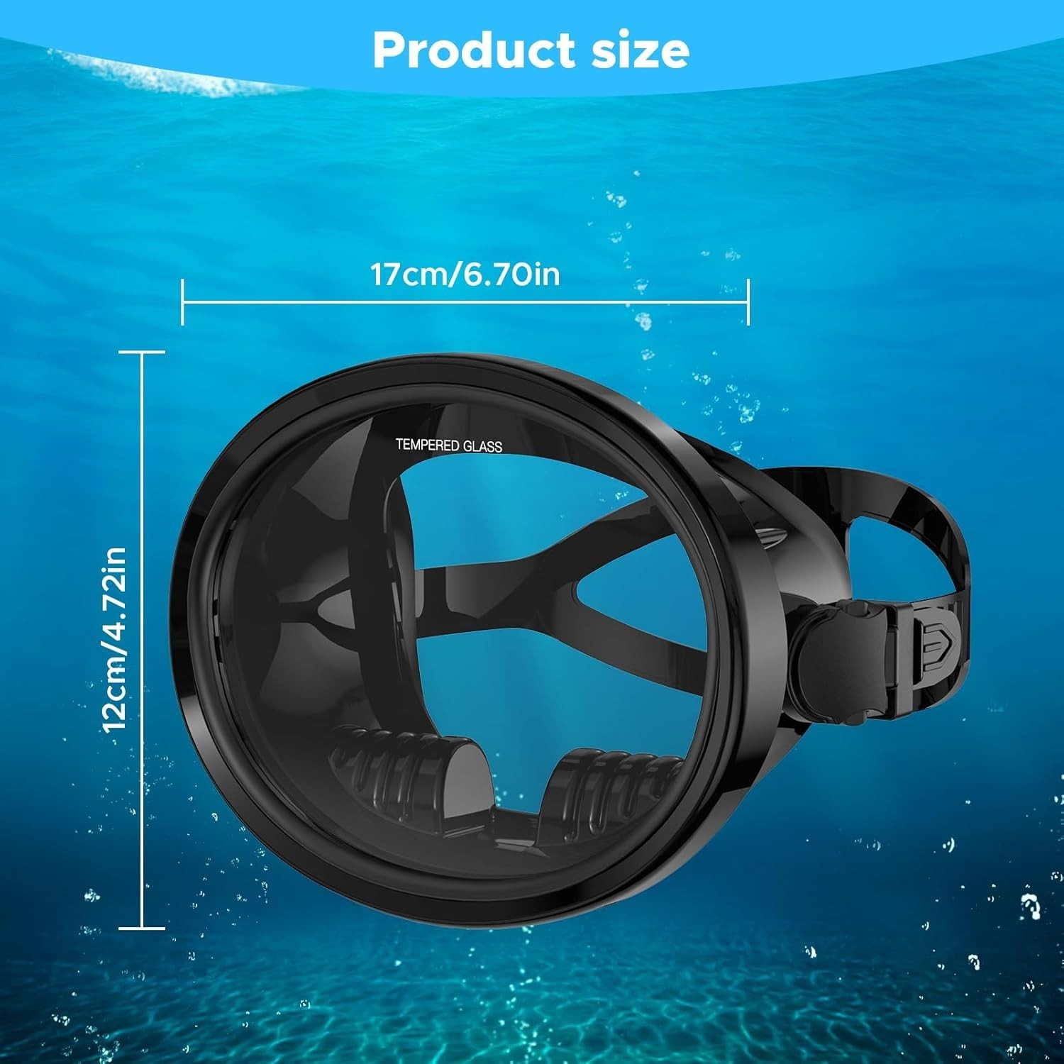 Scuba Diving Mask,Oval Tempered Glass Snorkel Mask Goggles for Underwater Vision