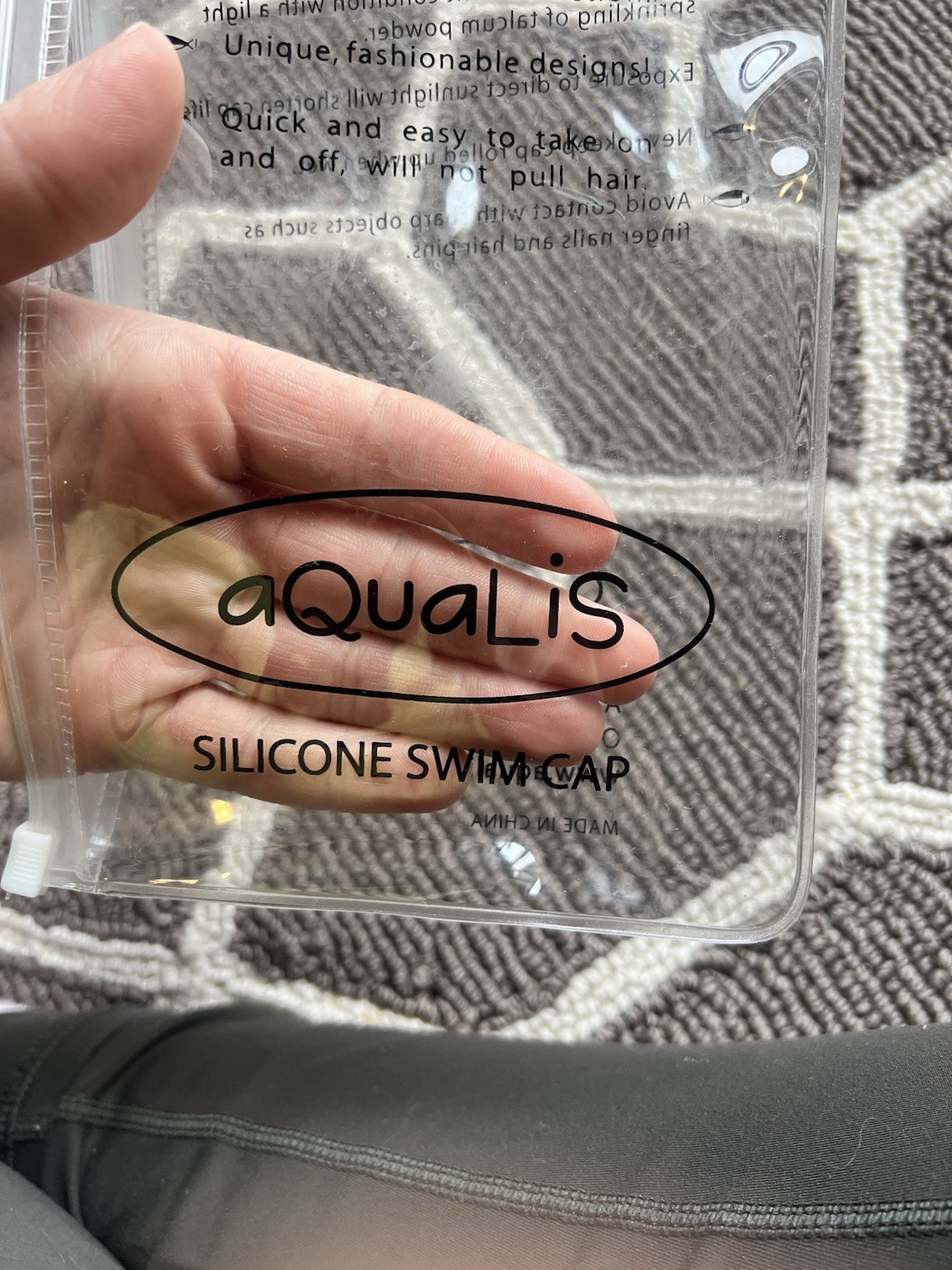 Aqualis Swim Cap | Black “Pirates Arrr Cool!” | 100% Silicone