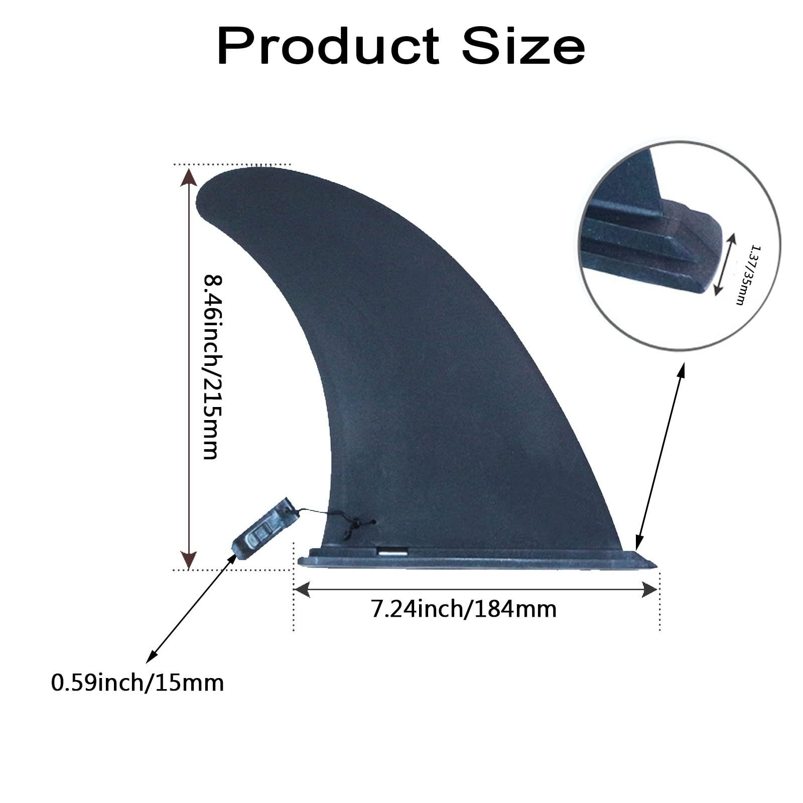 9″ Nylon Paddle Board Fin Replacement for Inflatable SUPs