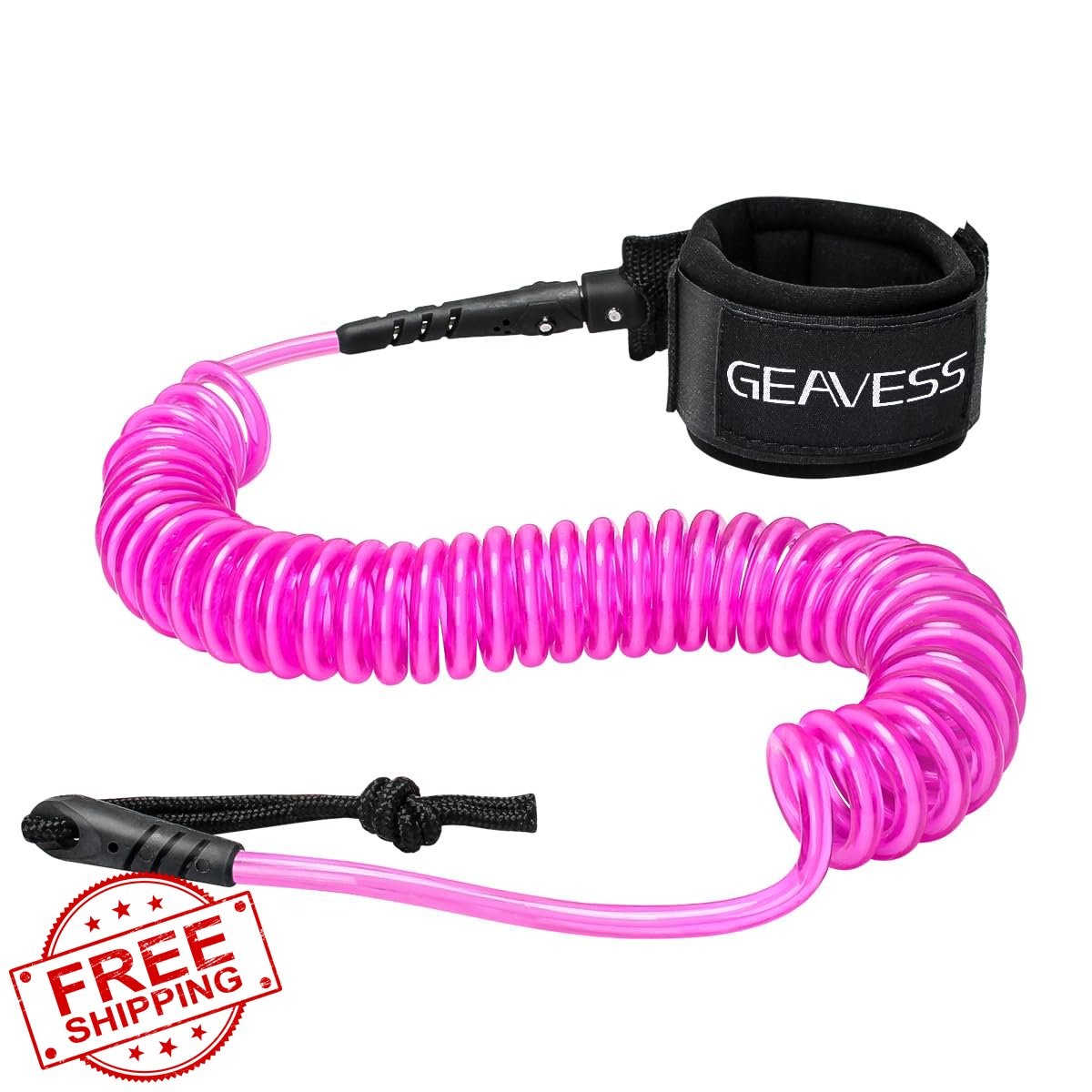 GEAVESS SUP Leash 11ft Pink White Core