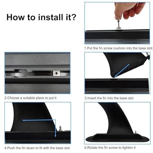 10 Inch SUP Fin Nylon Glass Fiber Reinforced Tool Free Installation Paddle