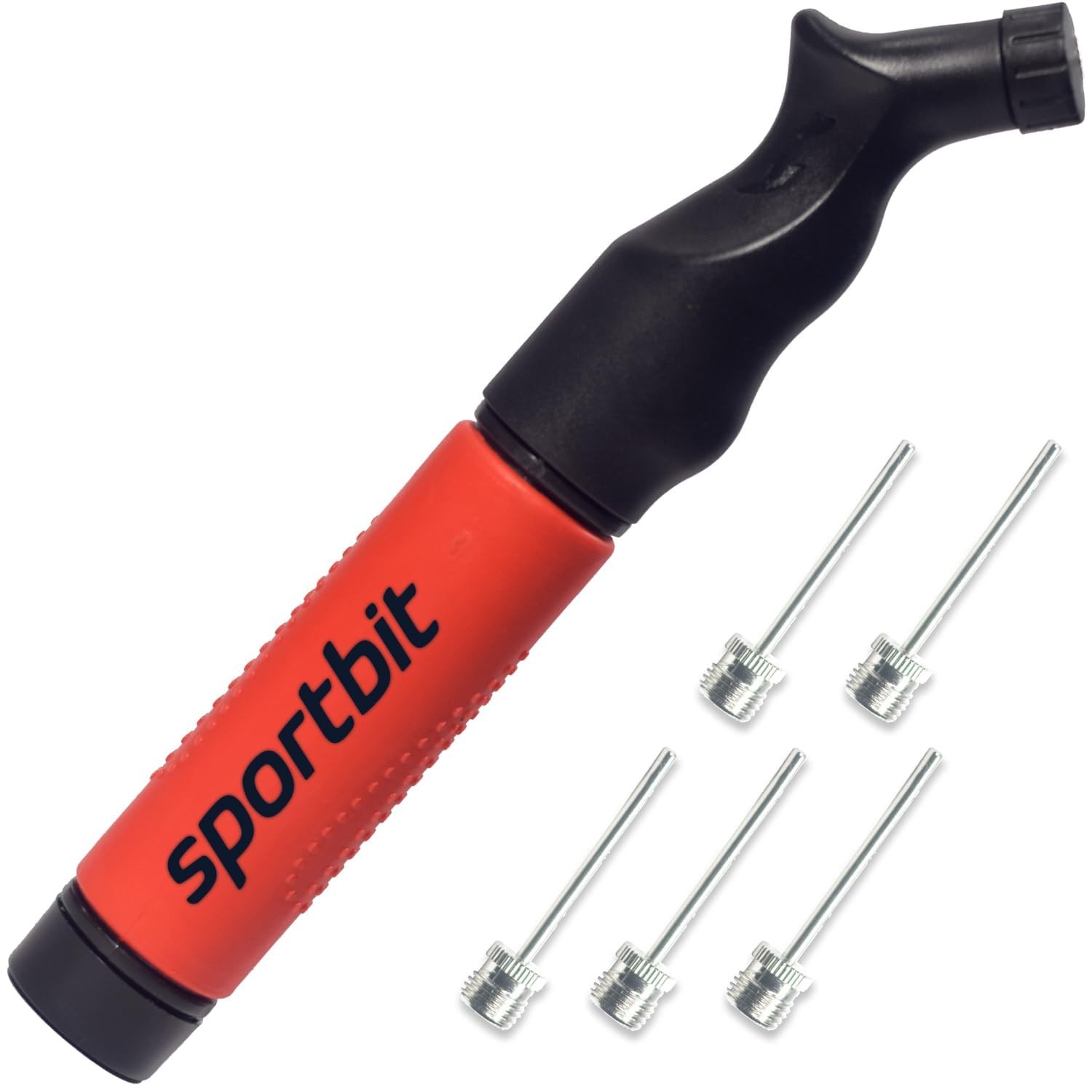 SPORTBIT Ball Pump for Sports Balls – Push & Pull Inflating System – Hand RED