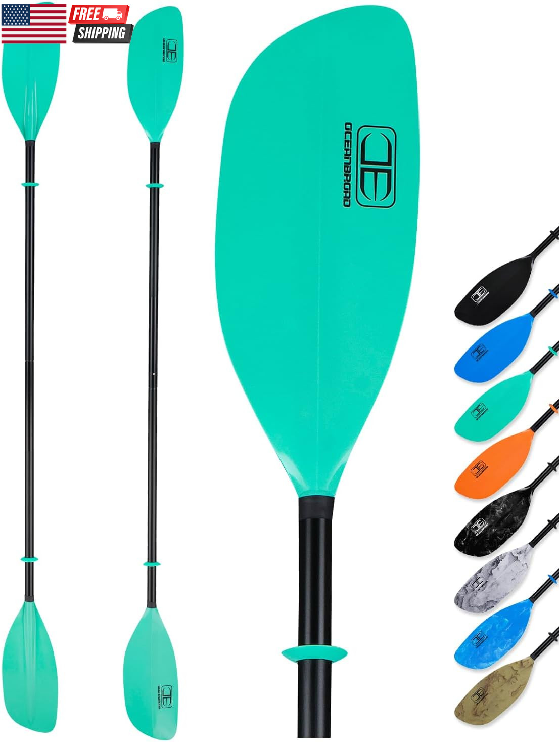 Kayak Paddle 86In/218Cm, 90.5In/230Cm Alloy Shaft 2-Piece Floatable Kayak Oar fo