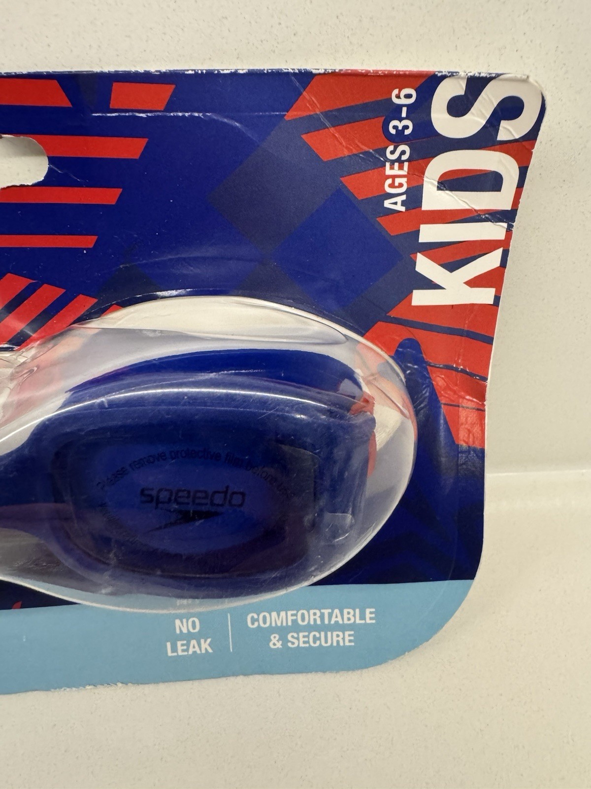 Speedo Kids’ Sonic Swim Goggles Age 3-6 blue red new sealed no leak water sport