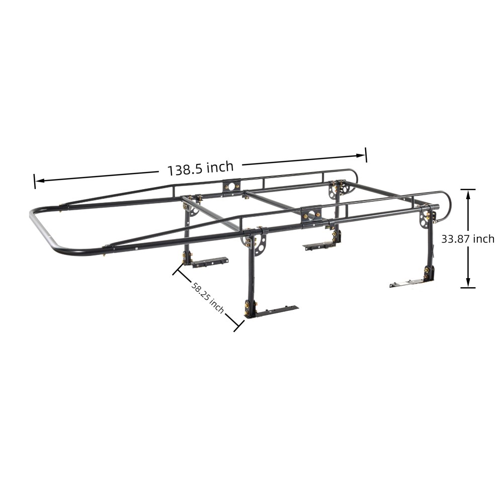 Universal Steel Over-cab Truck Bed Rack Contractor Pickup Lumber Full Size Rack