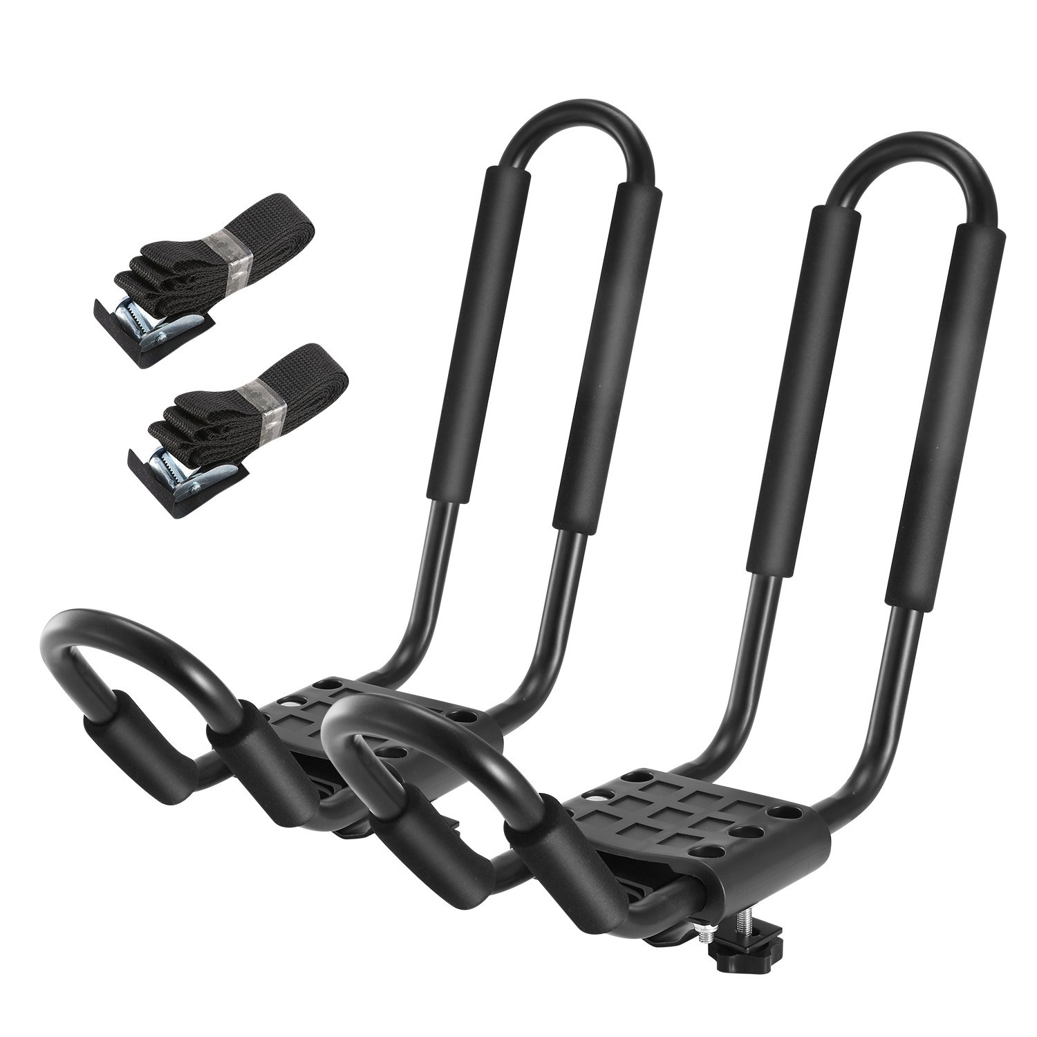 J-Bar Kayak Carrier Roof Rack 220LB Heavy Duty Canoe Car Top Mount Straps