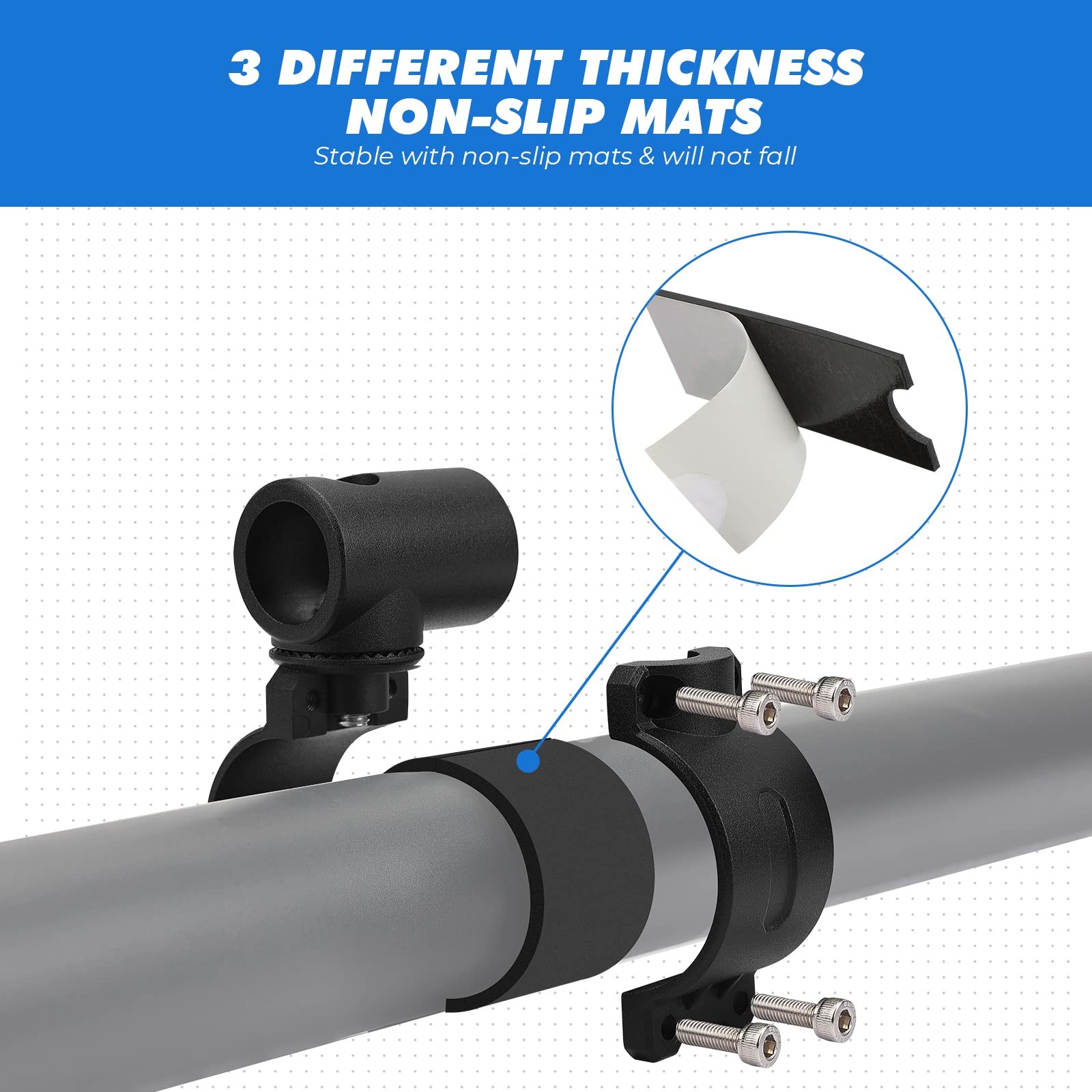 KEMIMOTO UTV Camera Mount for 1.75″-2″ Roll Bar 2x5x4 inches, Black