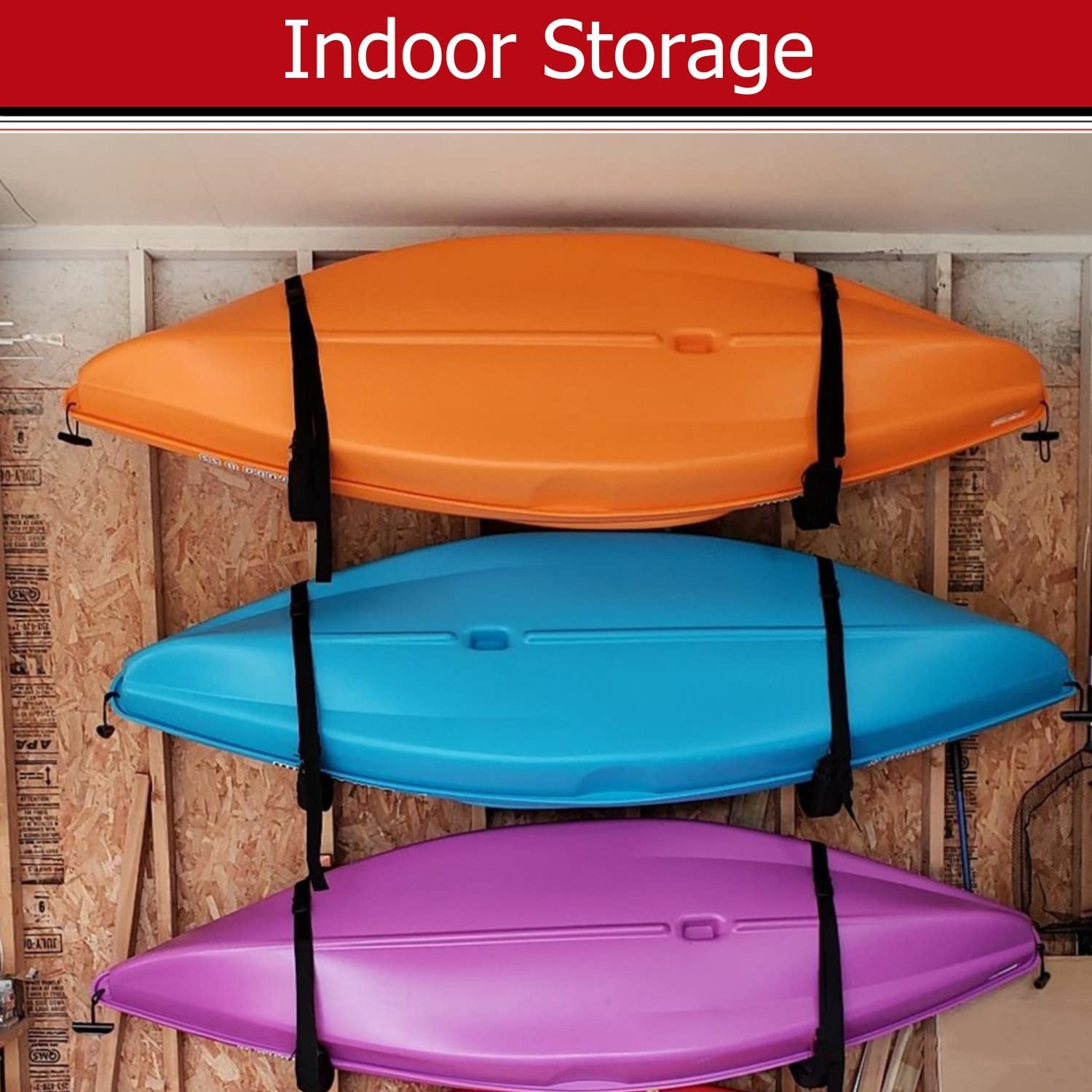 Kayak Storage Hooks, 15.5Inch Wall Mount Paddle Board Storage Rack, Heavy Dut…