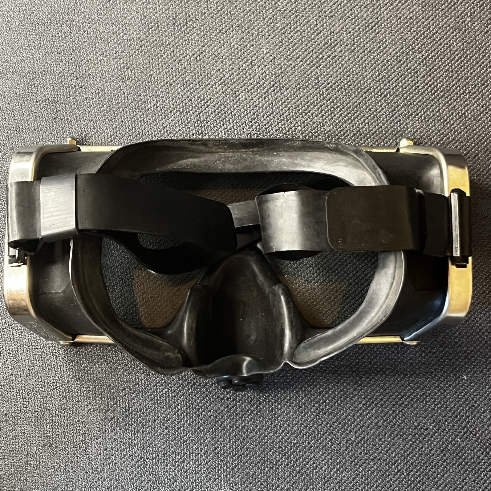 Vintage US Divers Aqua Lung Wrap Around Scuba Dive Mask Goggles Tempered Glass