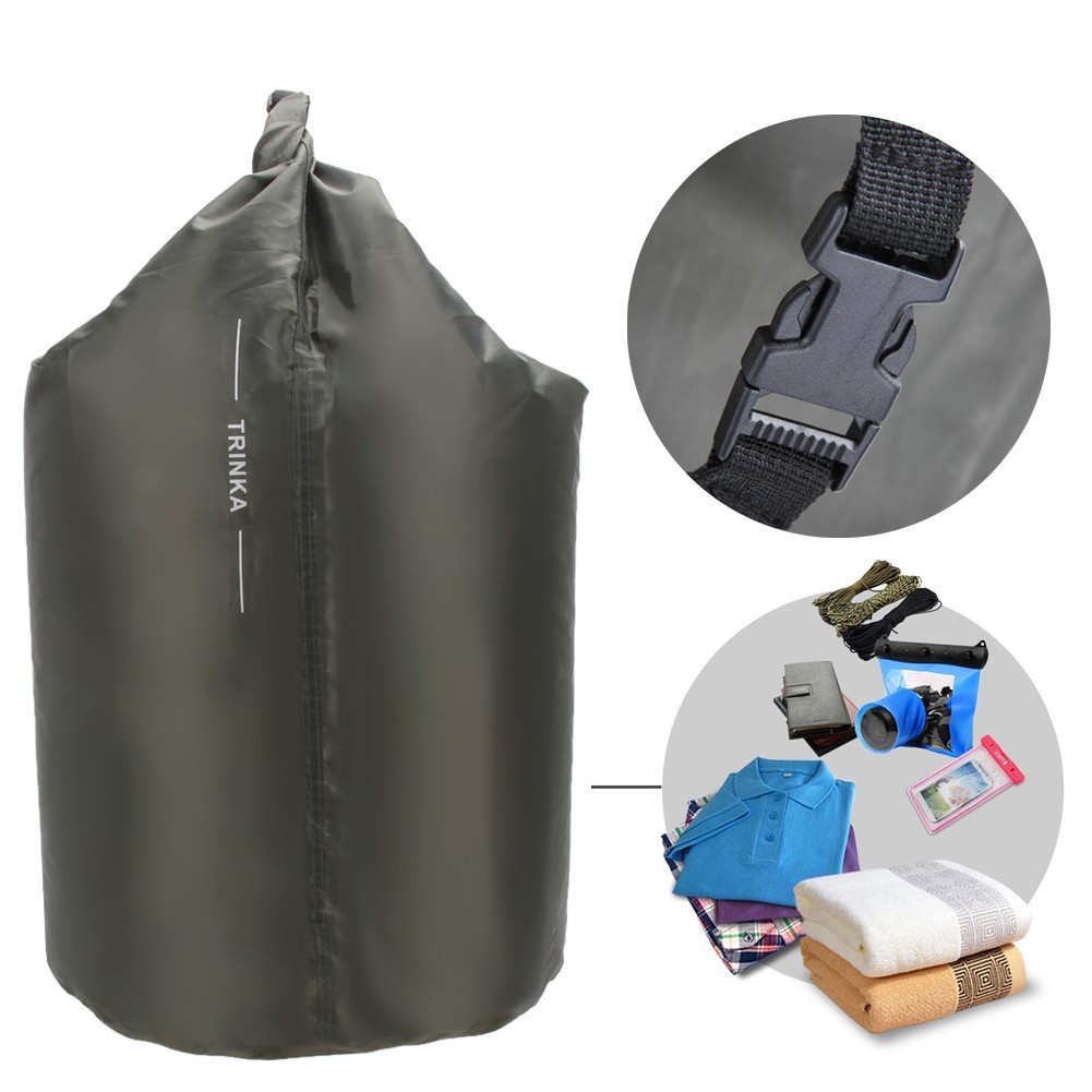 Waterproof Dry Bag Boating Hiking Army Green Water Resistant Accessories