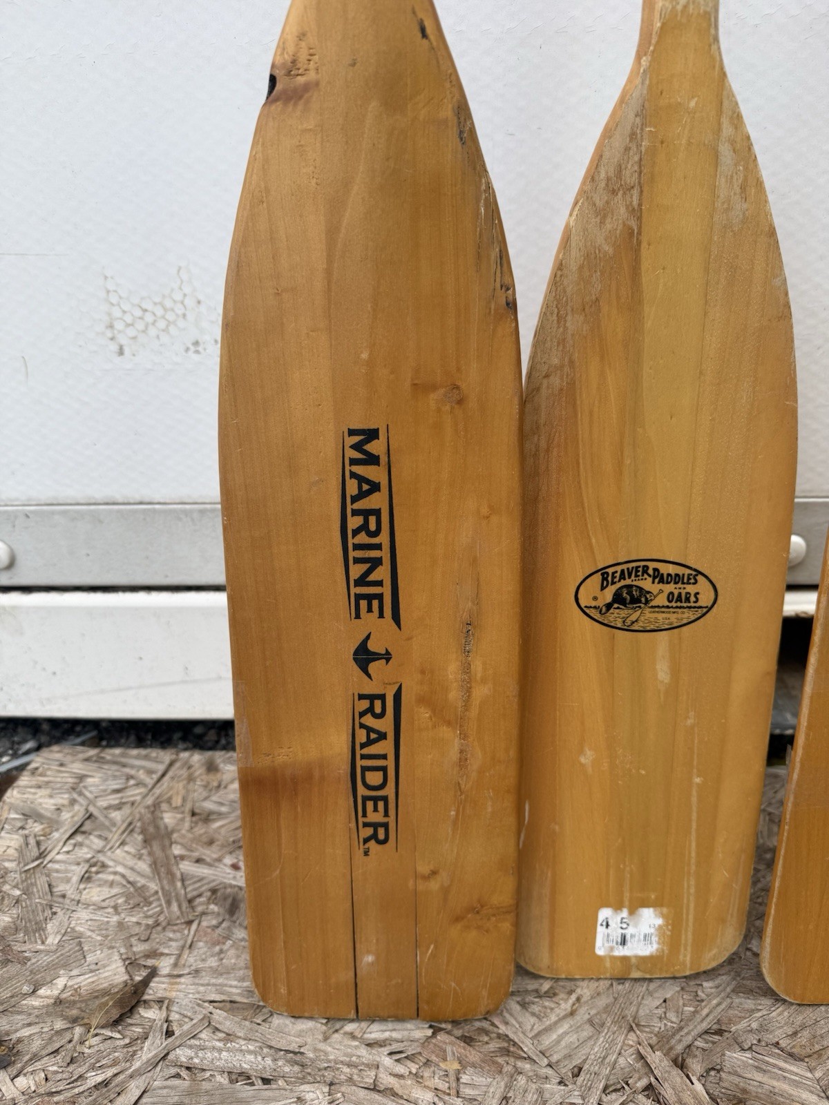 Beaver Brand Paddles and Oars 59” 52 1/2” Wooden Paddle Marine Raider 3 Oars