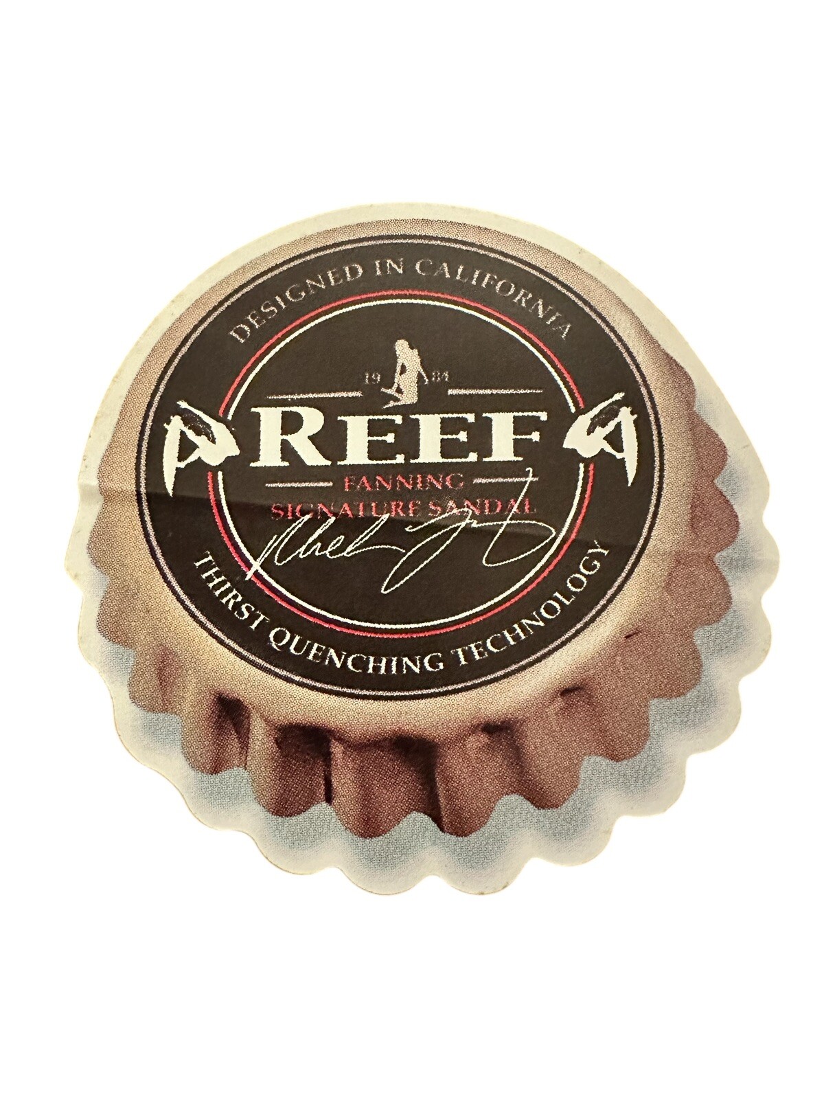 Original Reef Mick Fanning bottle top Vintage Surfing Decal Sticker NOS