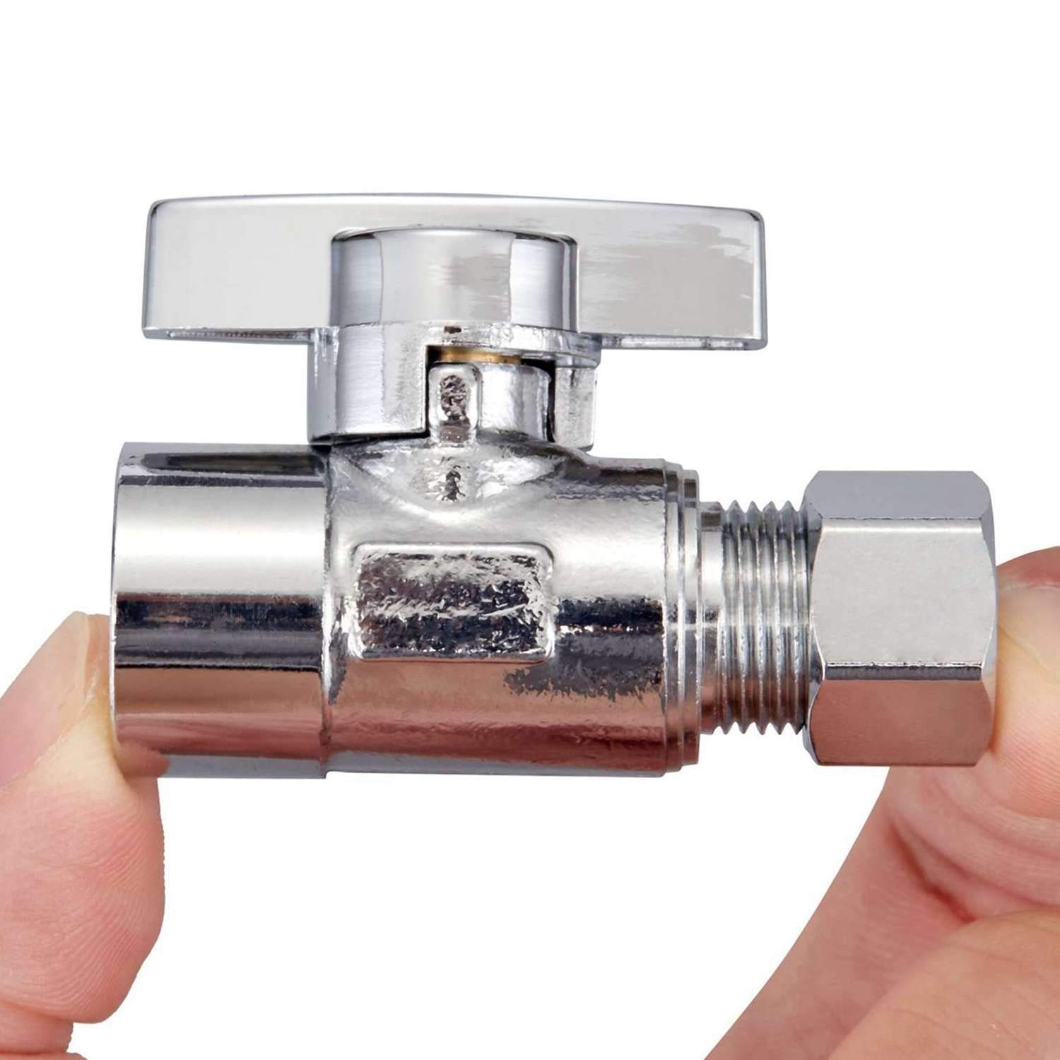 2 Pack Premium Brass Chrome plated 3/8″ FIP Female Thread x 3/8 Inch OD Compr…