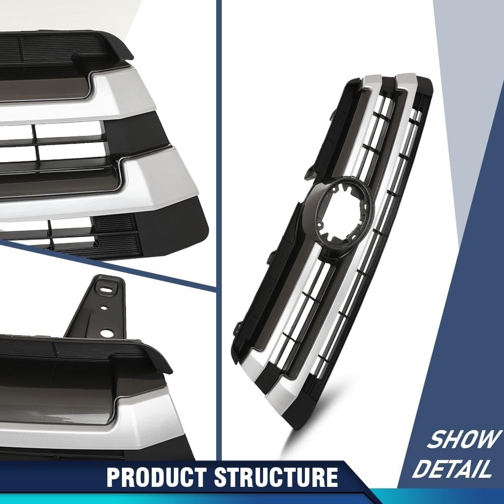 Front Bumper Upper Grille Compatible with Toyota Highlander 2017 2018 2019 53101