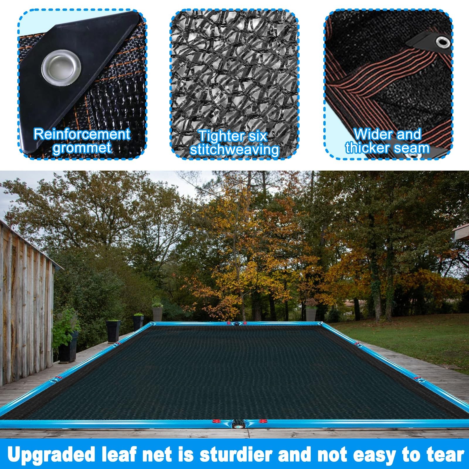 20 x 40FT Pool Leaf Net Cover – Leaf Netting for Inground and Above Ground Re…